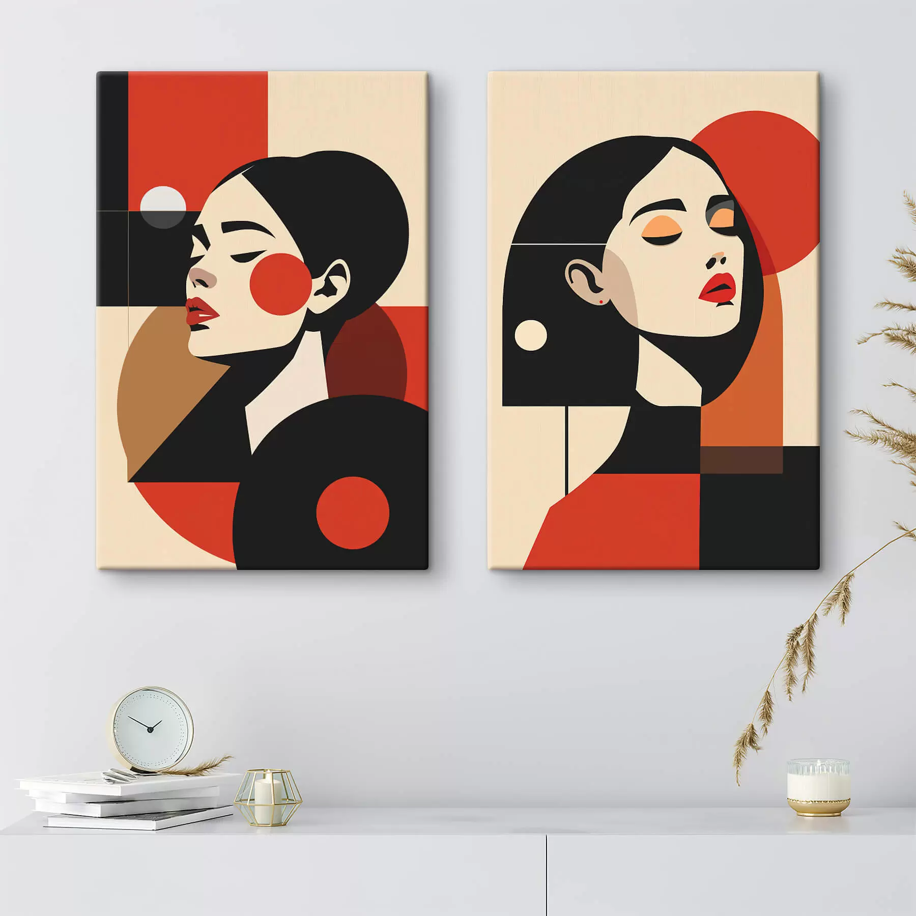 Obraz Portrety kobiet w stylu Bauhaus m00516