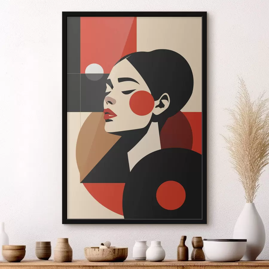 Fototapeta Abstrakcyjny portret kobiety w stylu Bauhaus f45165