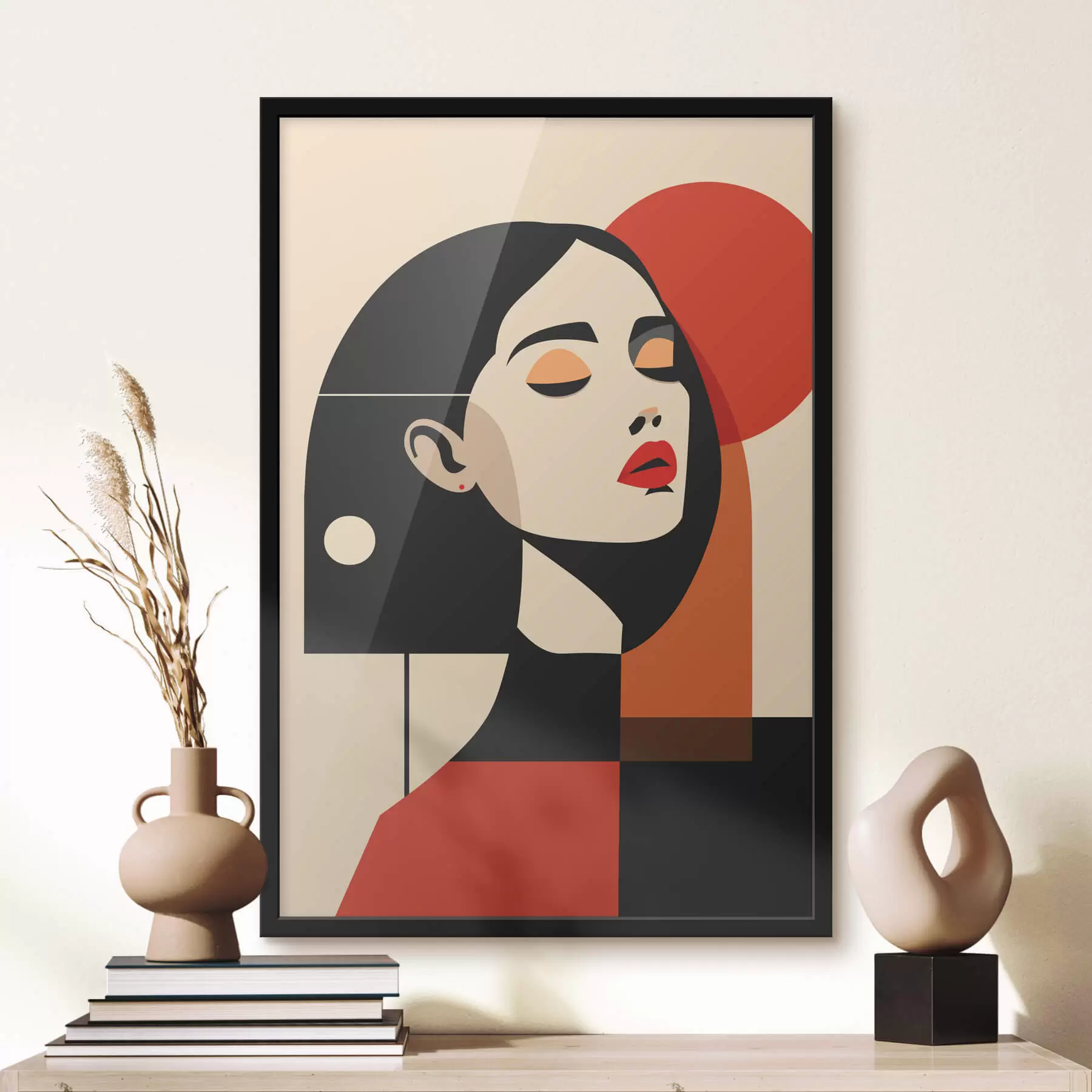 Fototapeta Abstrakcyjny portret kobiety w stylu Bauhaus f45166