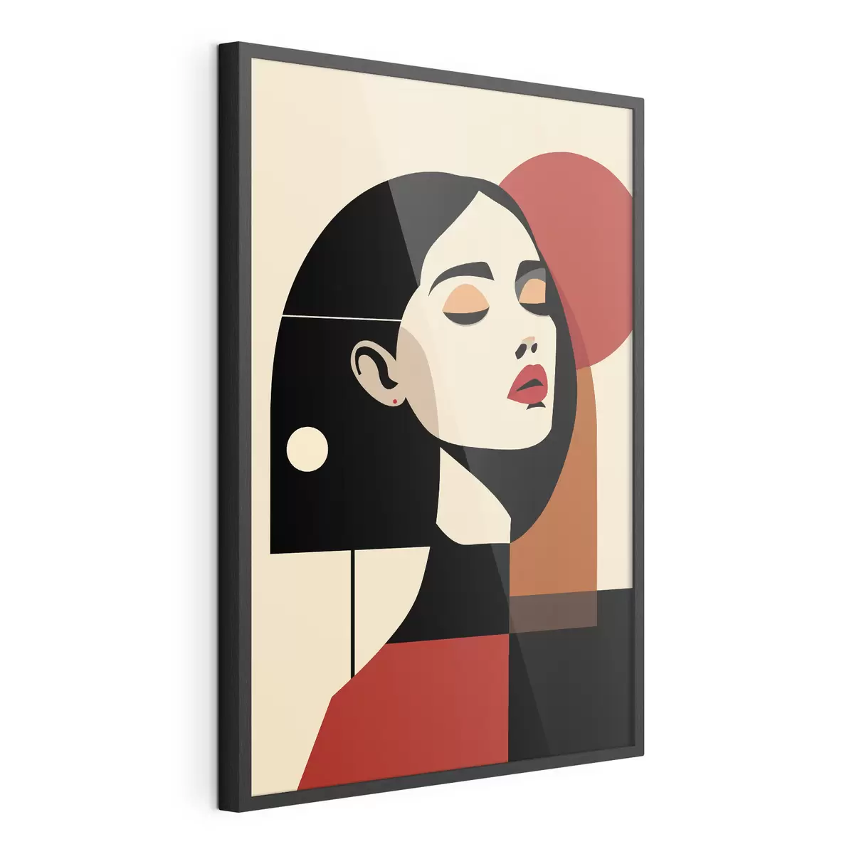 Plakat Abstrakcyjny portret kobiety w stylu Bauhaus f45166