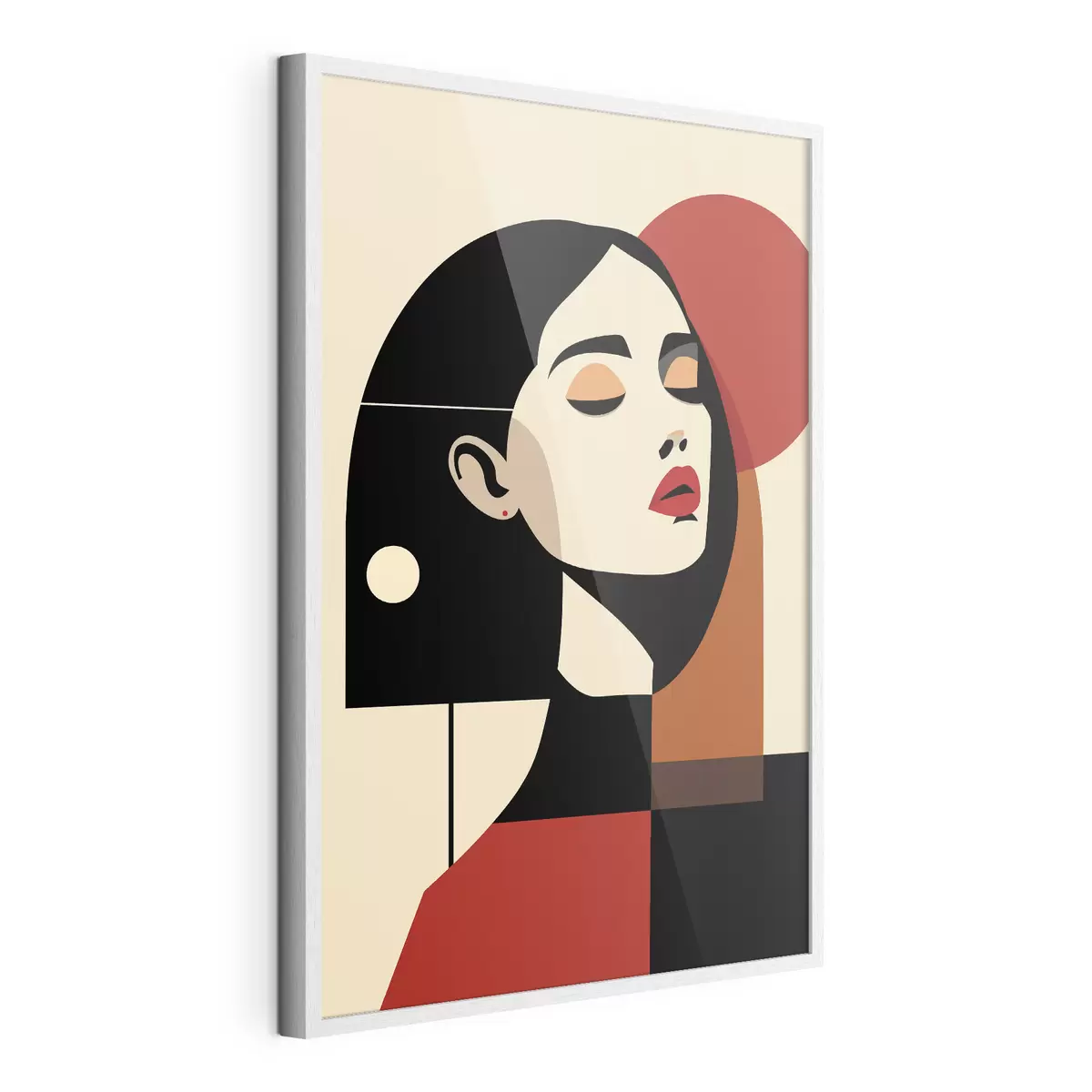 Plakat Abstrakcyjny portret kobiety w stylu Bauhaus f45166