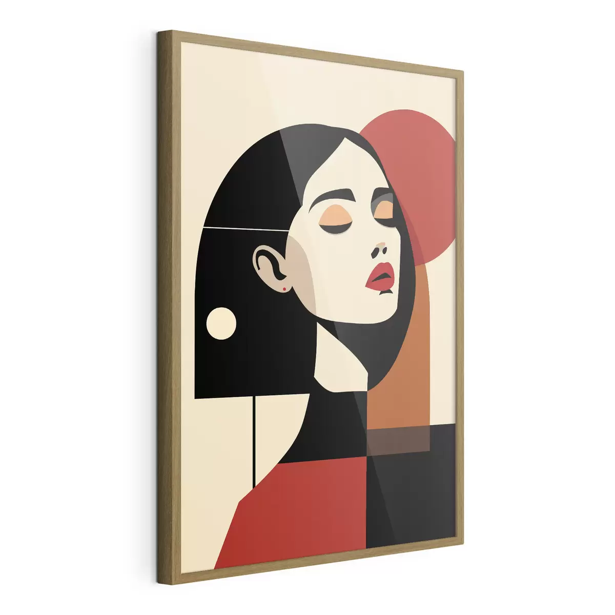 Plakat Abstrakcyjny portret kobiety w stylu Bauhaus f45166