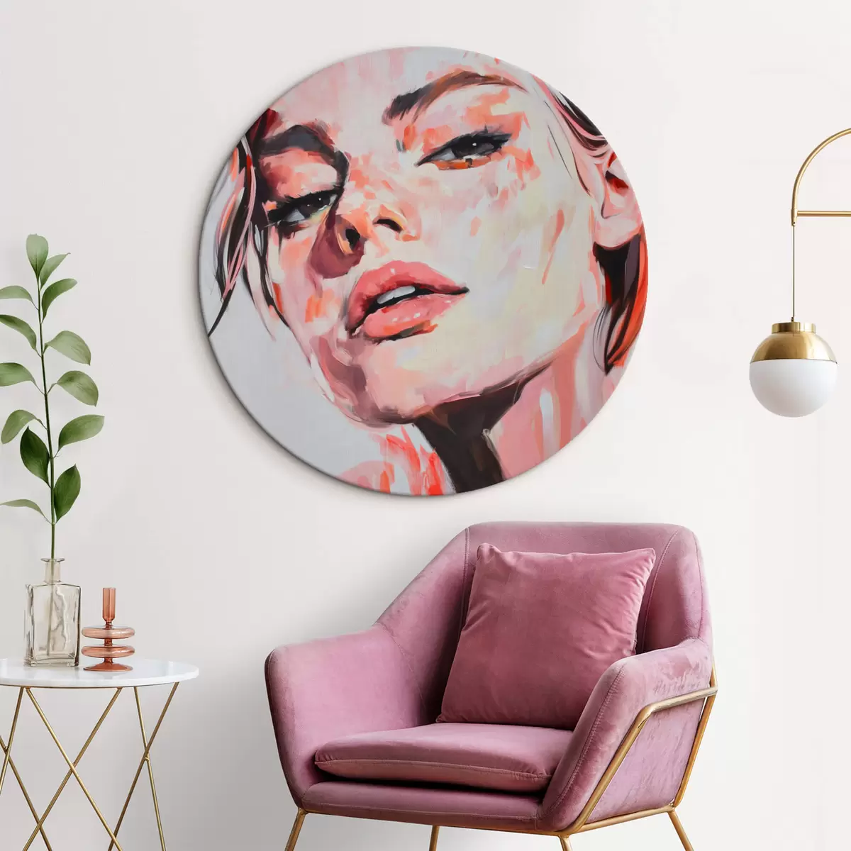 Okrągłe obrazy Portret kobiety r45134