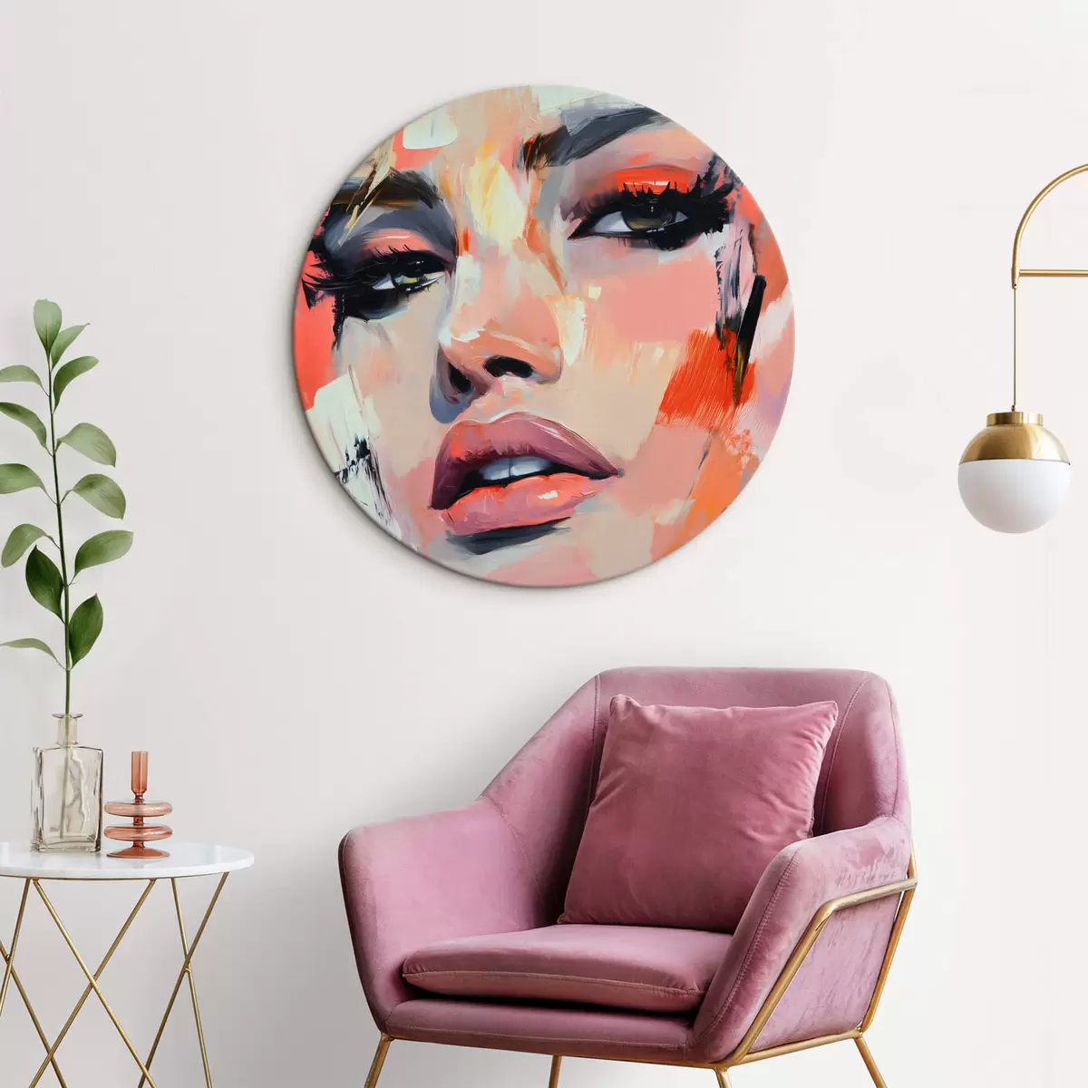 Okrągłe obrazy Portret kobiety r45135