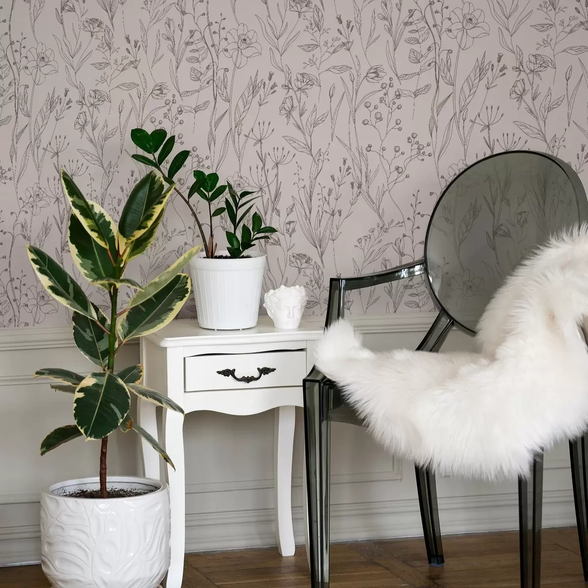 Tapeta Minimalistyczne dzikie kwiaty