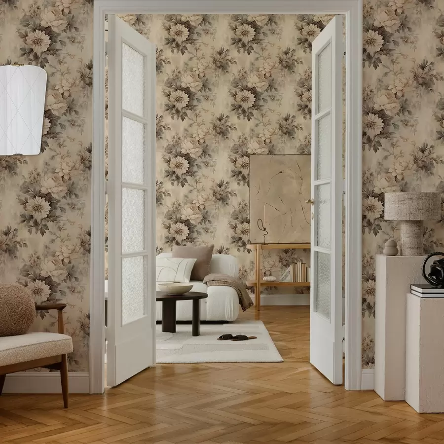 Fototapeta Kwiaty akwarelowe w stylu vintage