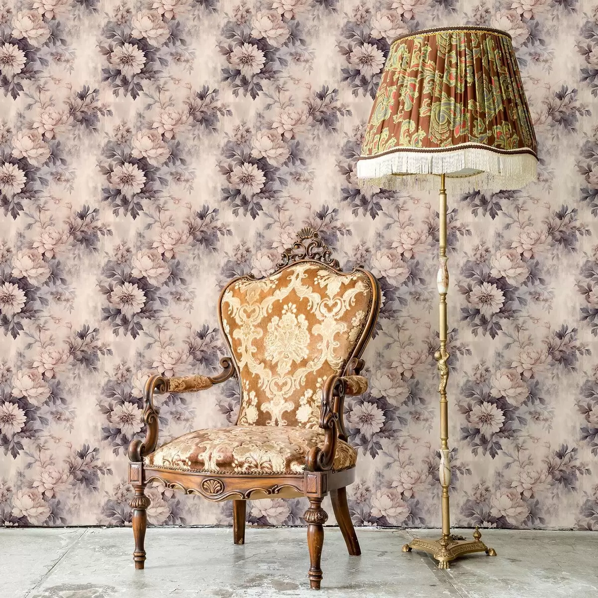 Tapeta Kwiaty akwarelowe w stylu vintage