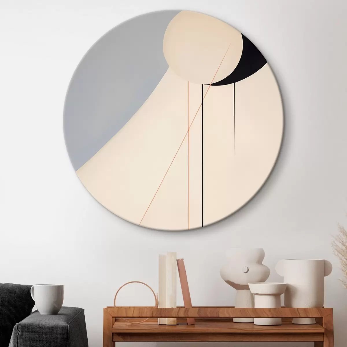Okrągłe obrazy Geometryczna minimalistyczna abstrakcja r45212