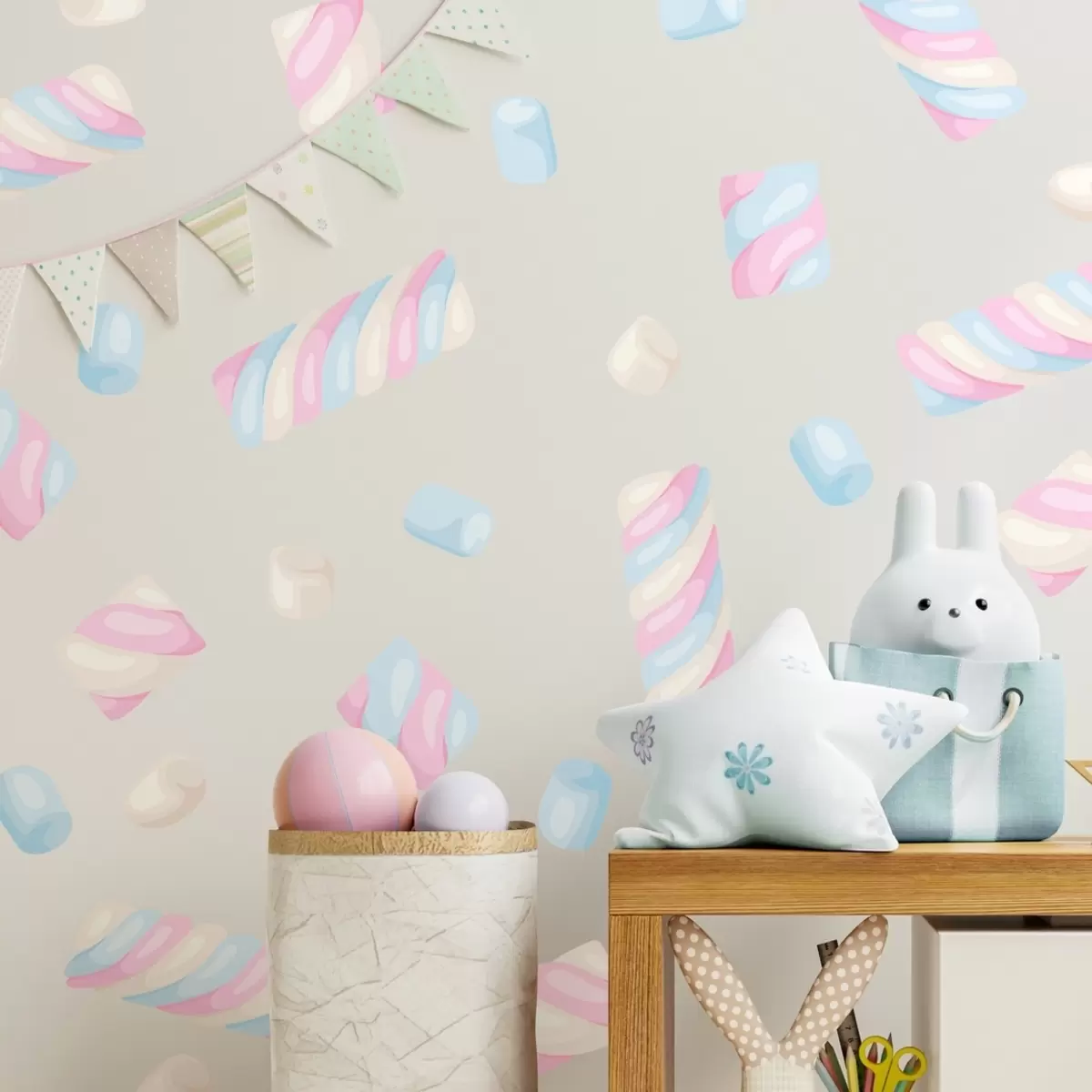 Naklejki Kolorowe pianki marshmallows n00132