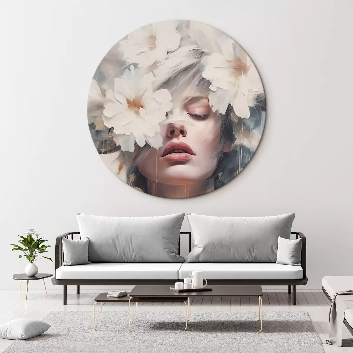 Okrągłe obrazy Abstrakcyjny portret r45219