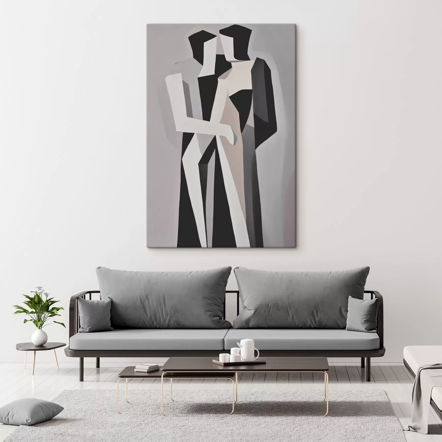 Obraz Abstrakcyjne postacie w trybie monochromatycznym s45155
