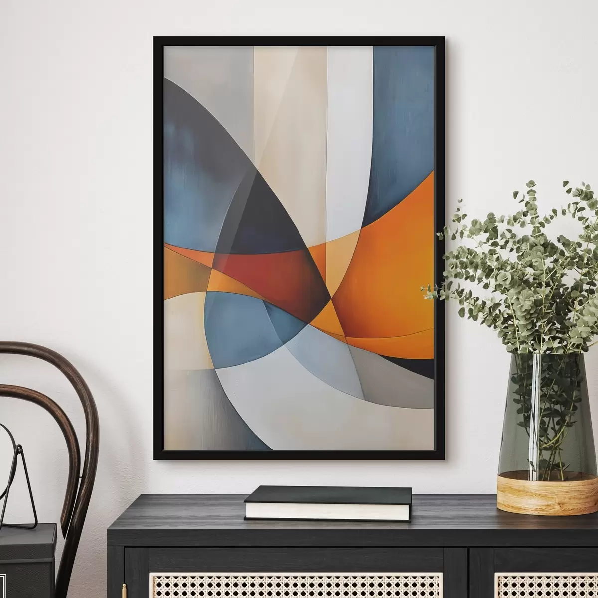 Plakat Abstrakcja z geometrycznymi kształtami f45201