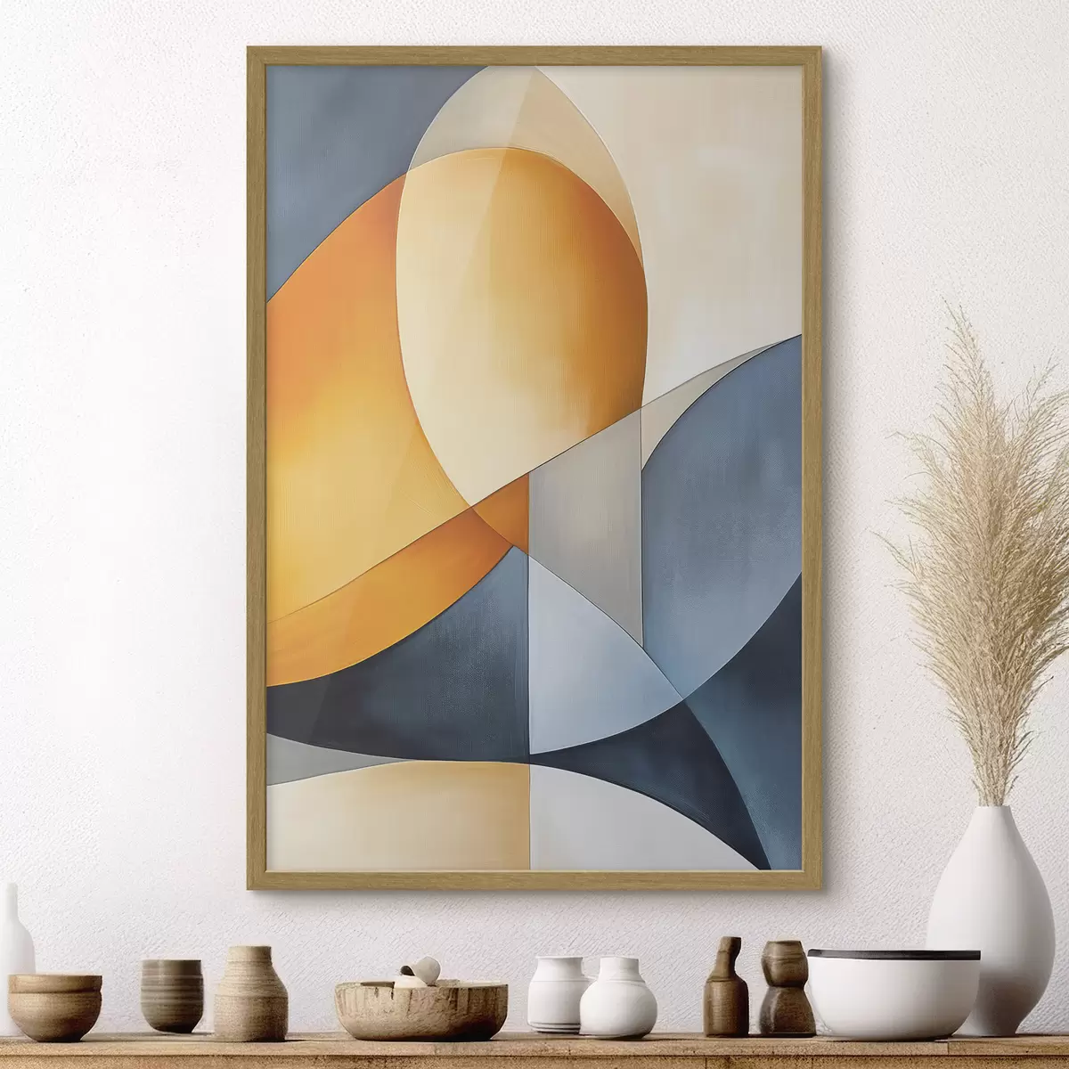 Plakat Abstrakcja z geometrycznymi kształtami f45202