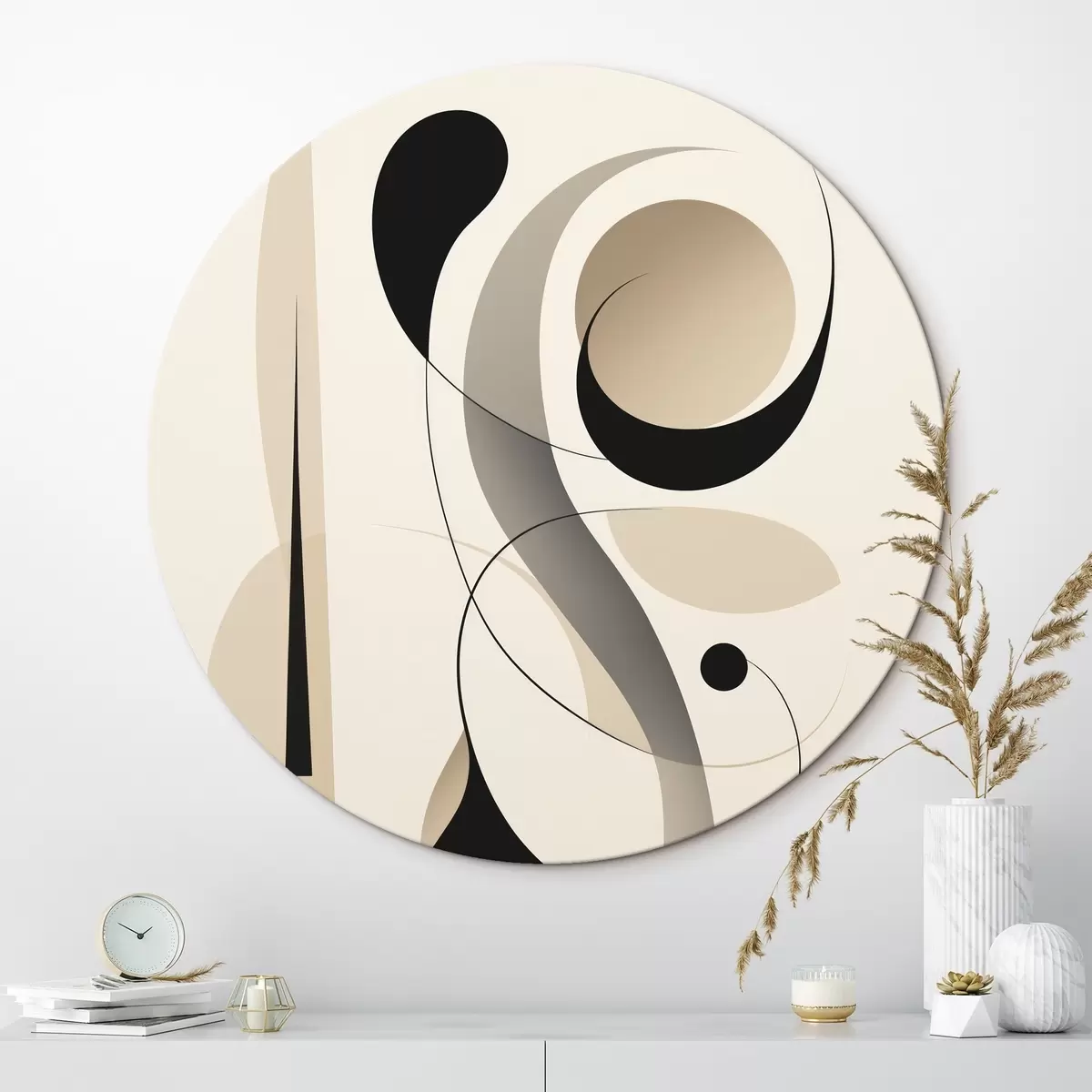 Okrągłe obrazy Minimalistyczna kompozycja geometryczna r45198