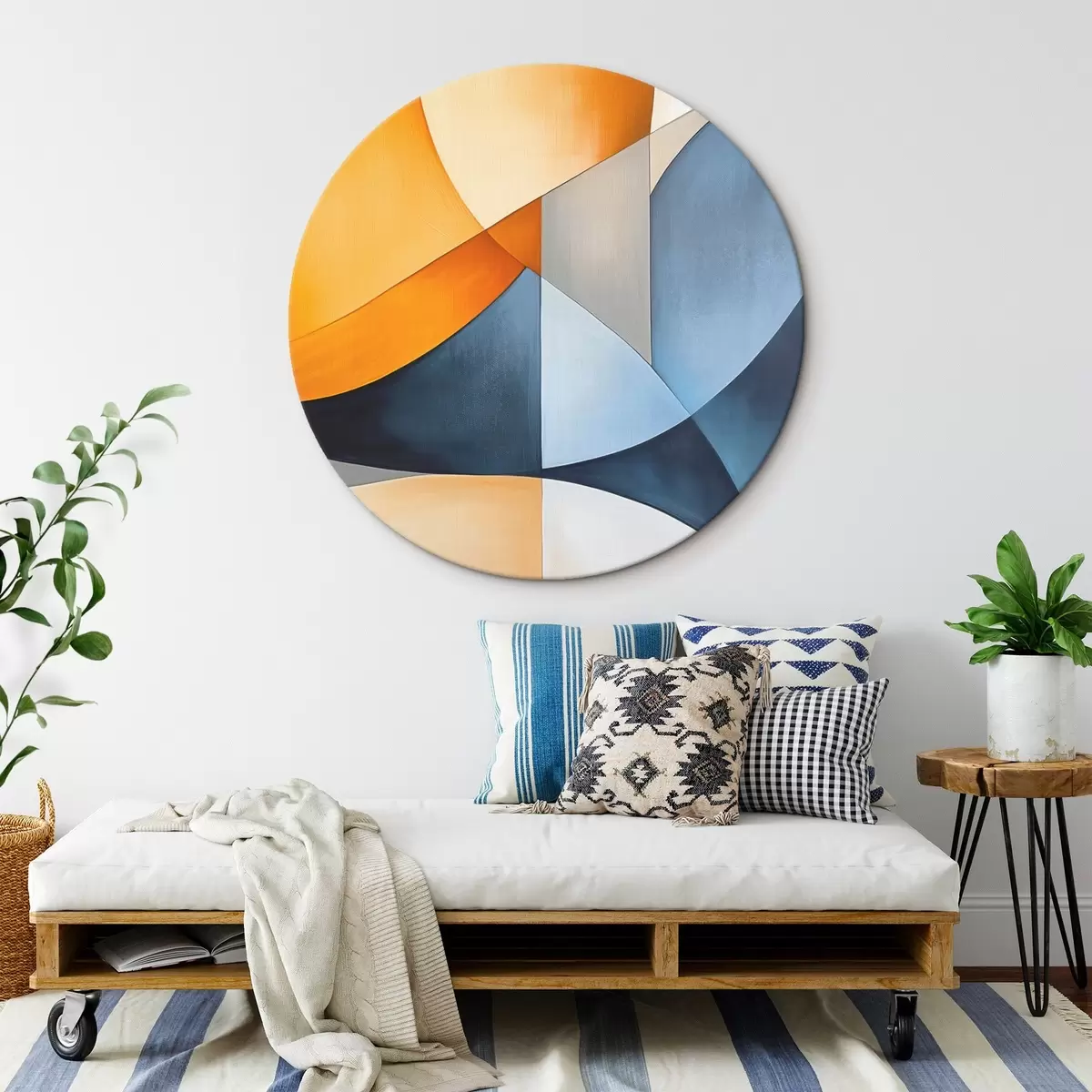 Okrągłe obrazy Abstrakcja z geometrycznymi kształtami r45202