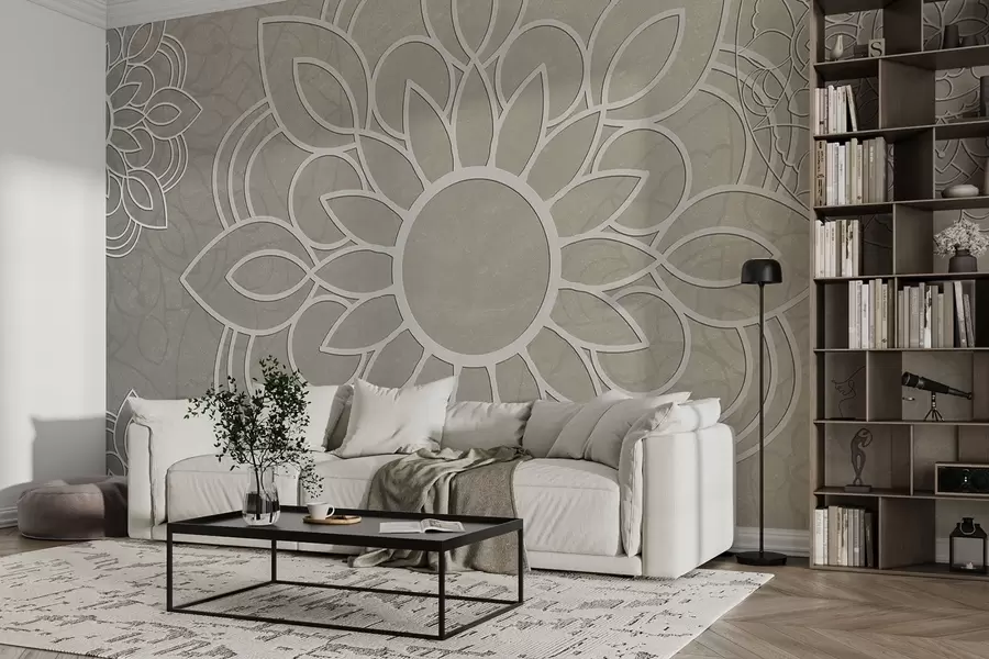 Fototapeta Piękne wzory w jasnym beżu w09183