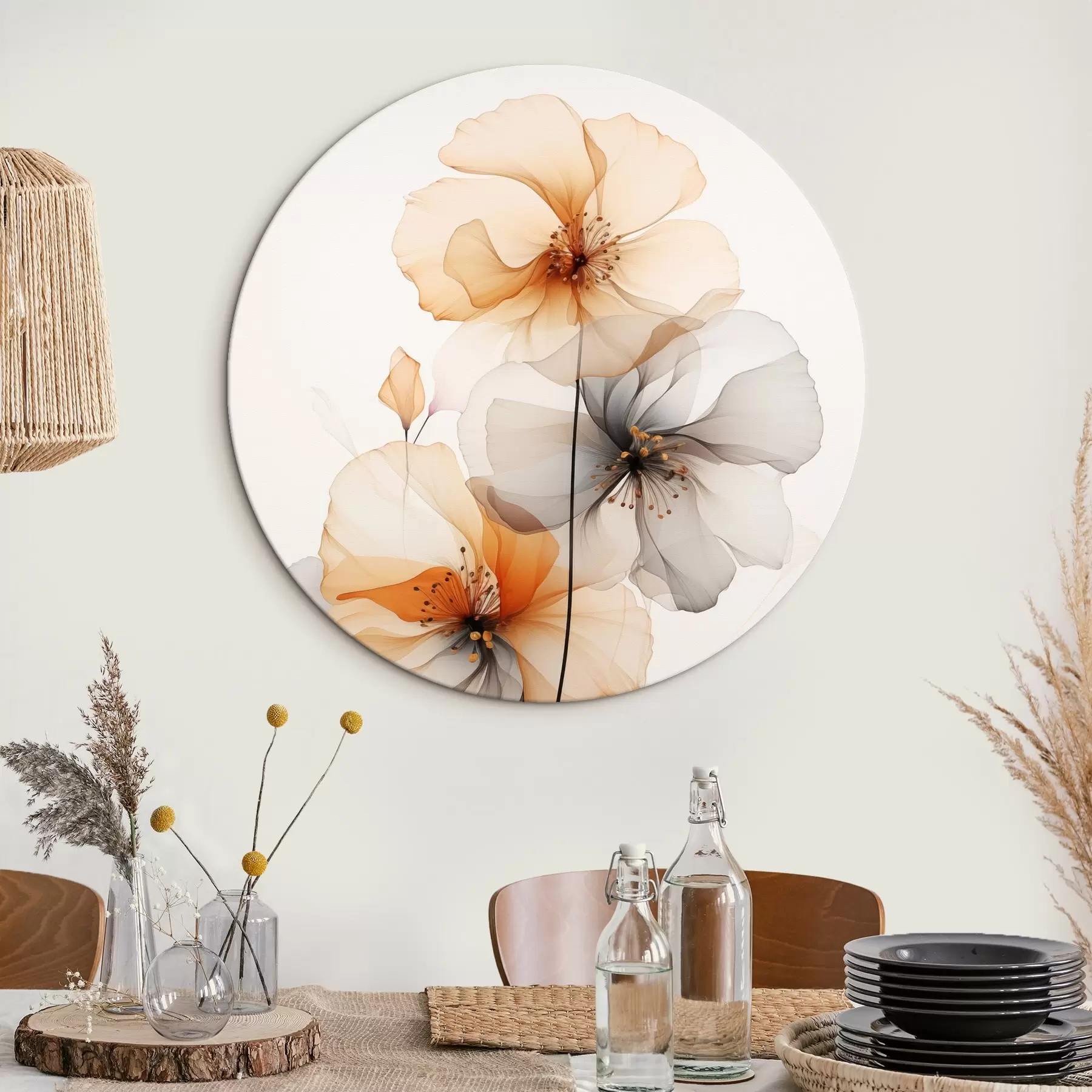 Obraz Abstrakcyjne półprzezroczyste kwiaty r44558