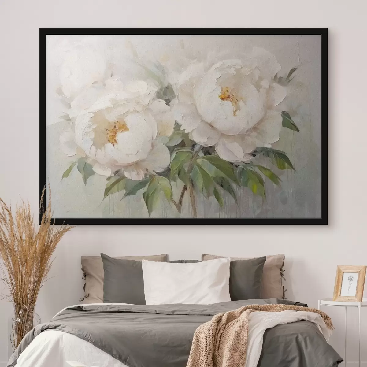 Plakat Delikatne białe piwonie f45268