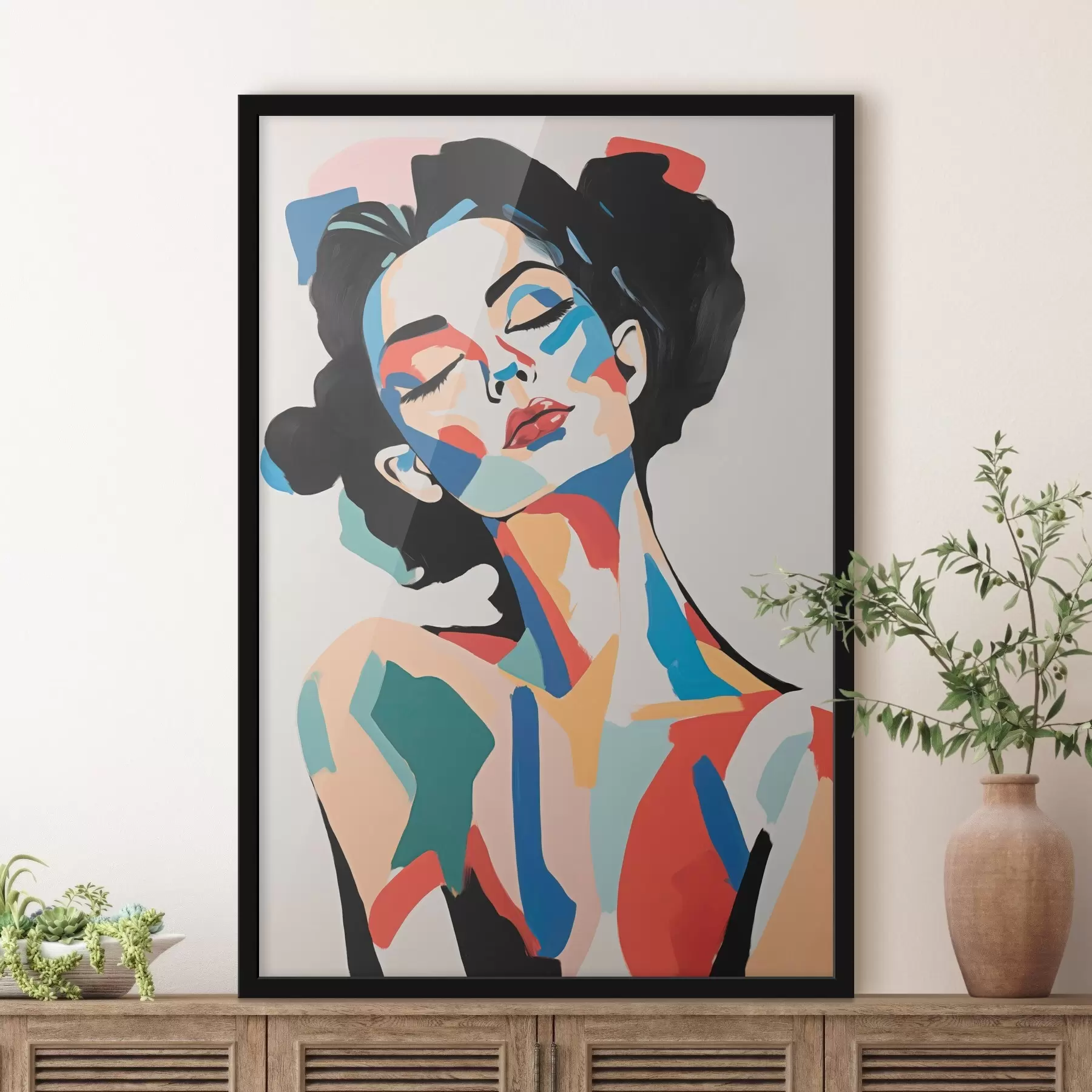 Fototapeta Abstrakcyjny portret kobiety z imitacją pociągnięć pędzla f45234