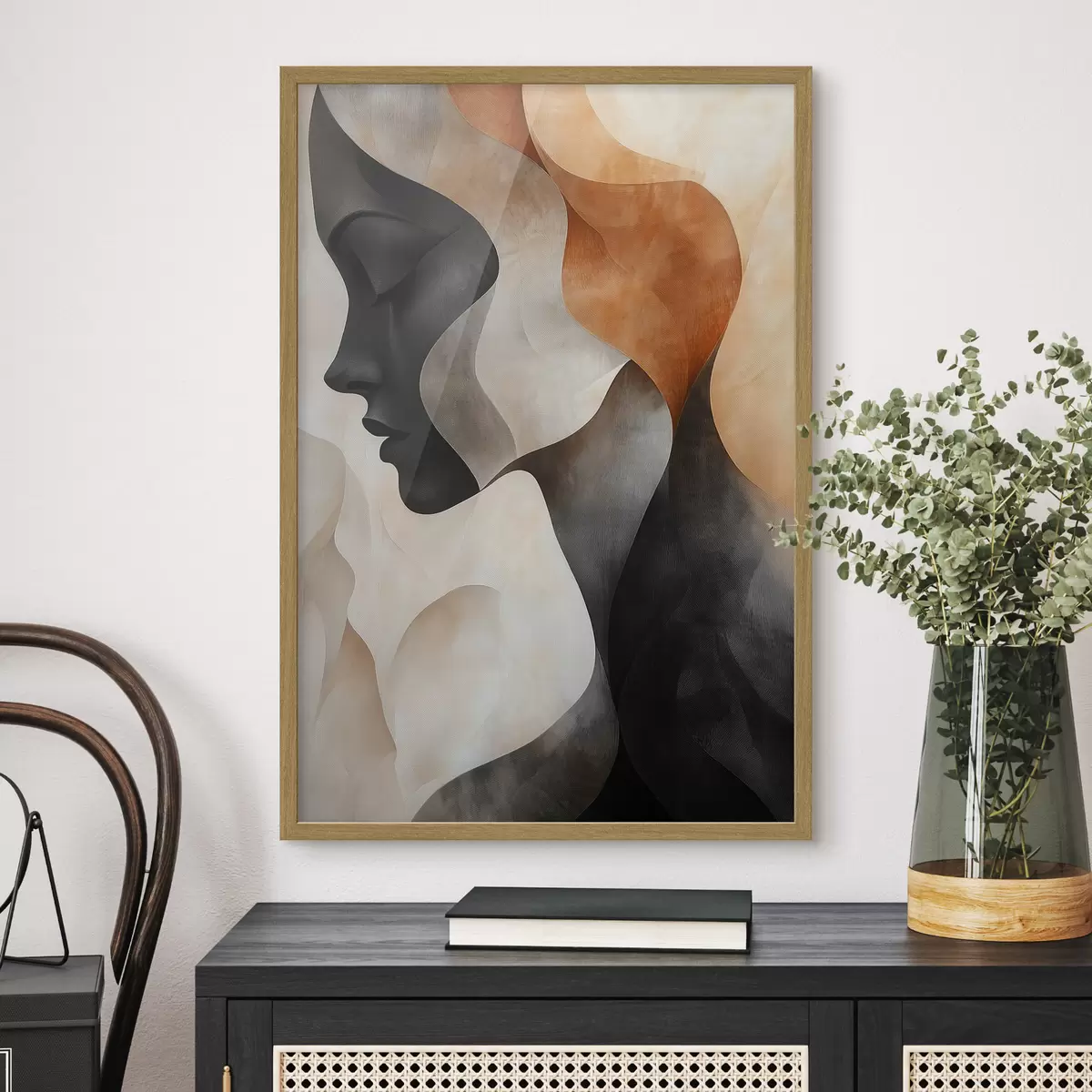 Plakat Abstrakcja z portretem kobiety f45235