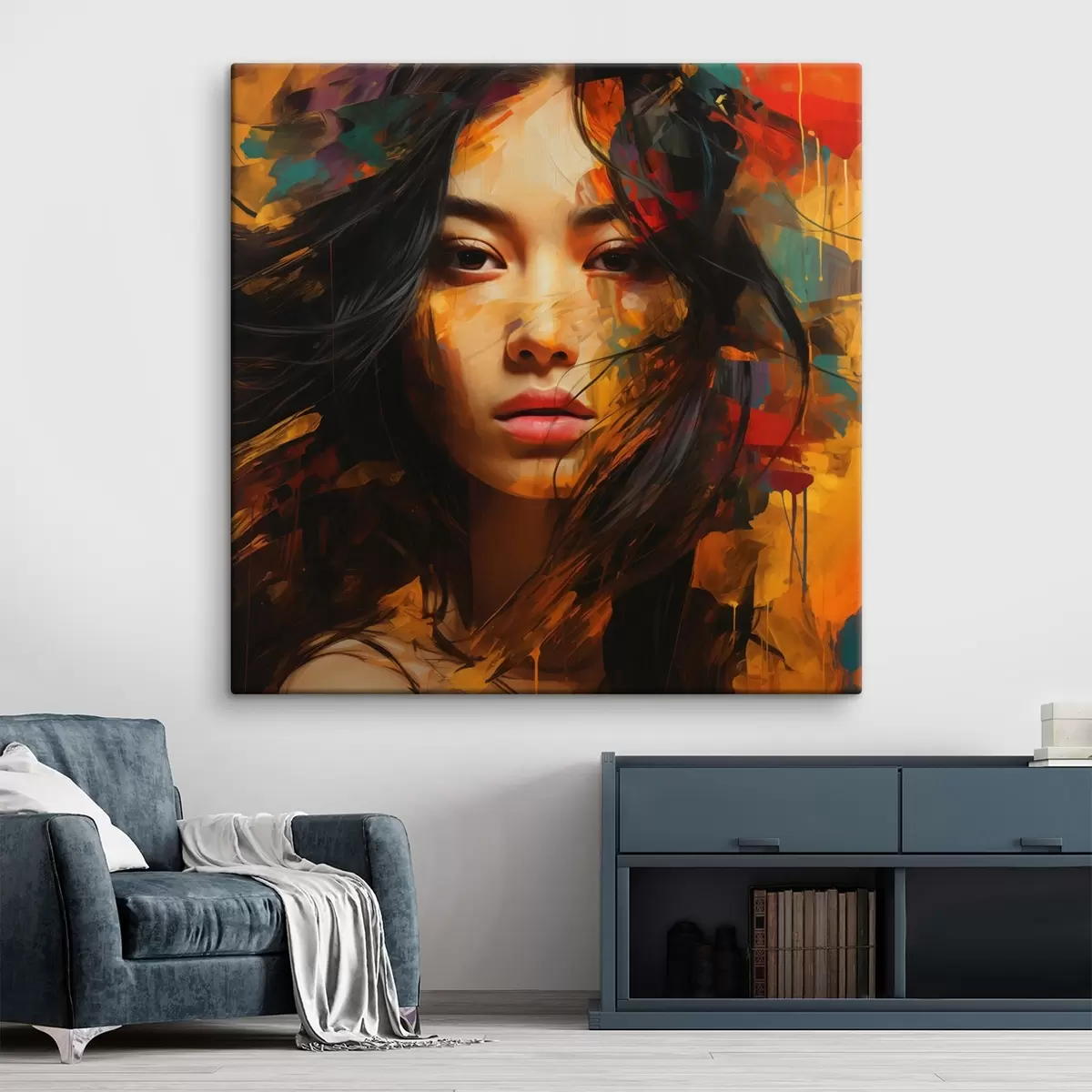 Obraz Portret kobiety w stylu abstrakcyjnym s45039