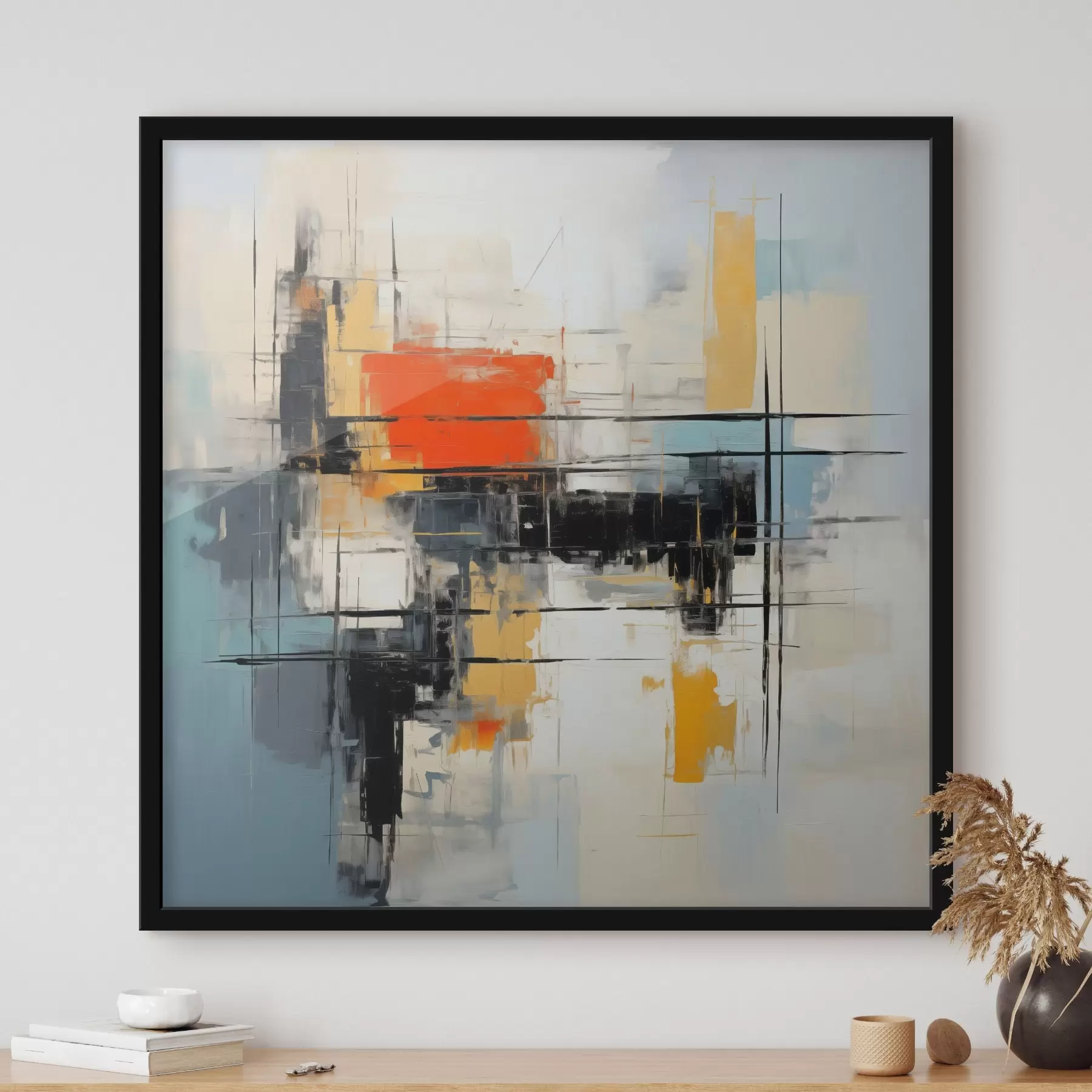 Fototapeta Dynamiczne płótno w nowoczesnym stylu z ostrymi pociągnięciami f45040