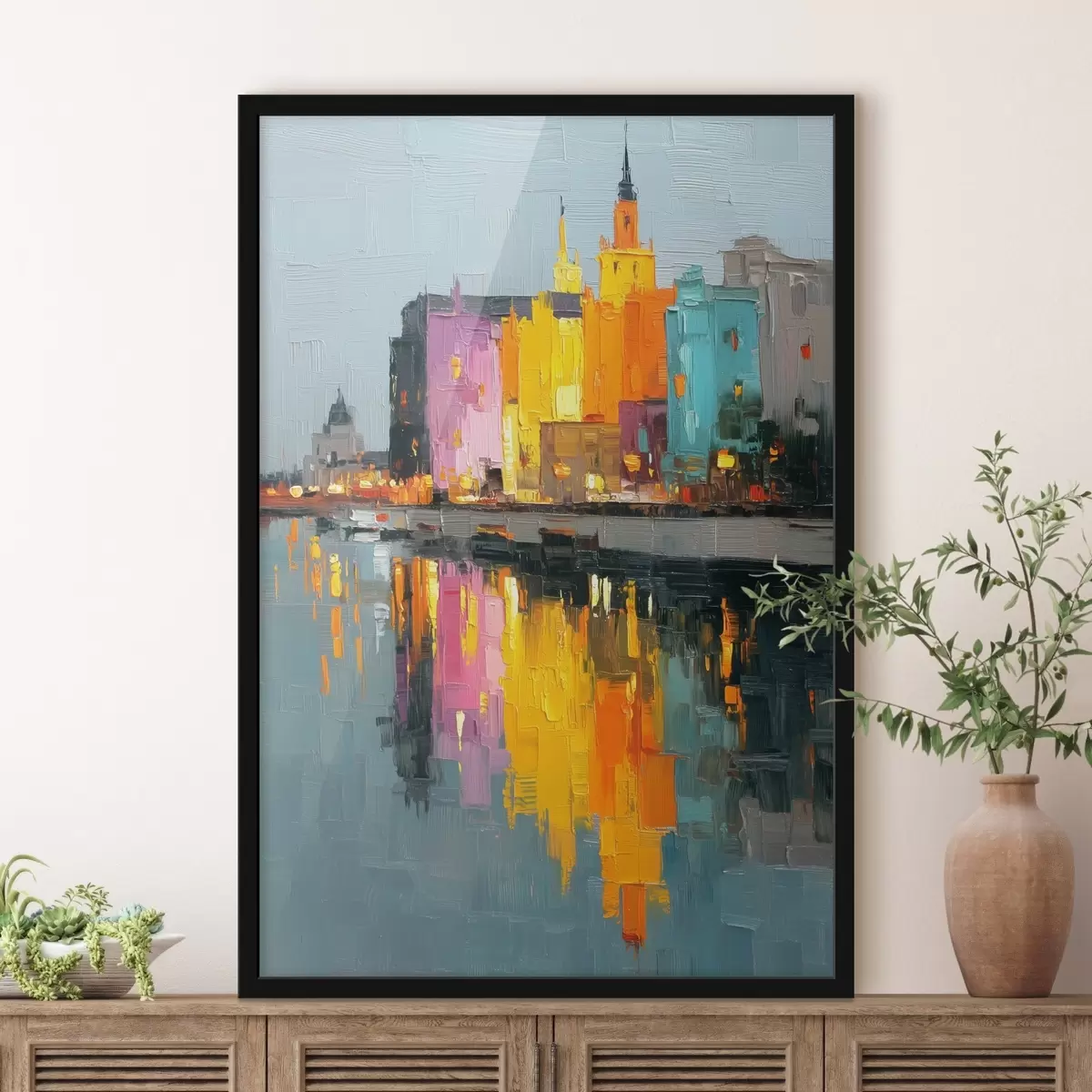 Plakat Światła miasta: żywy krajobraz w stylu impasto f45242