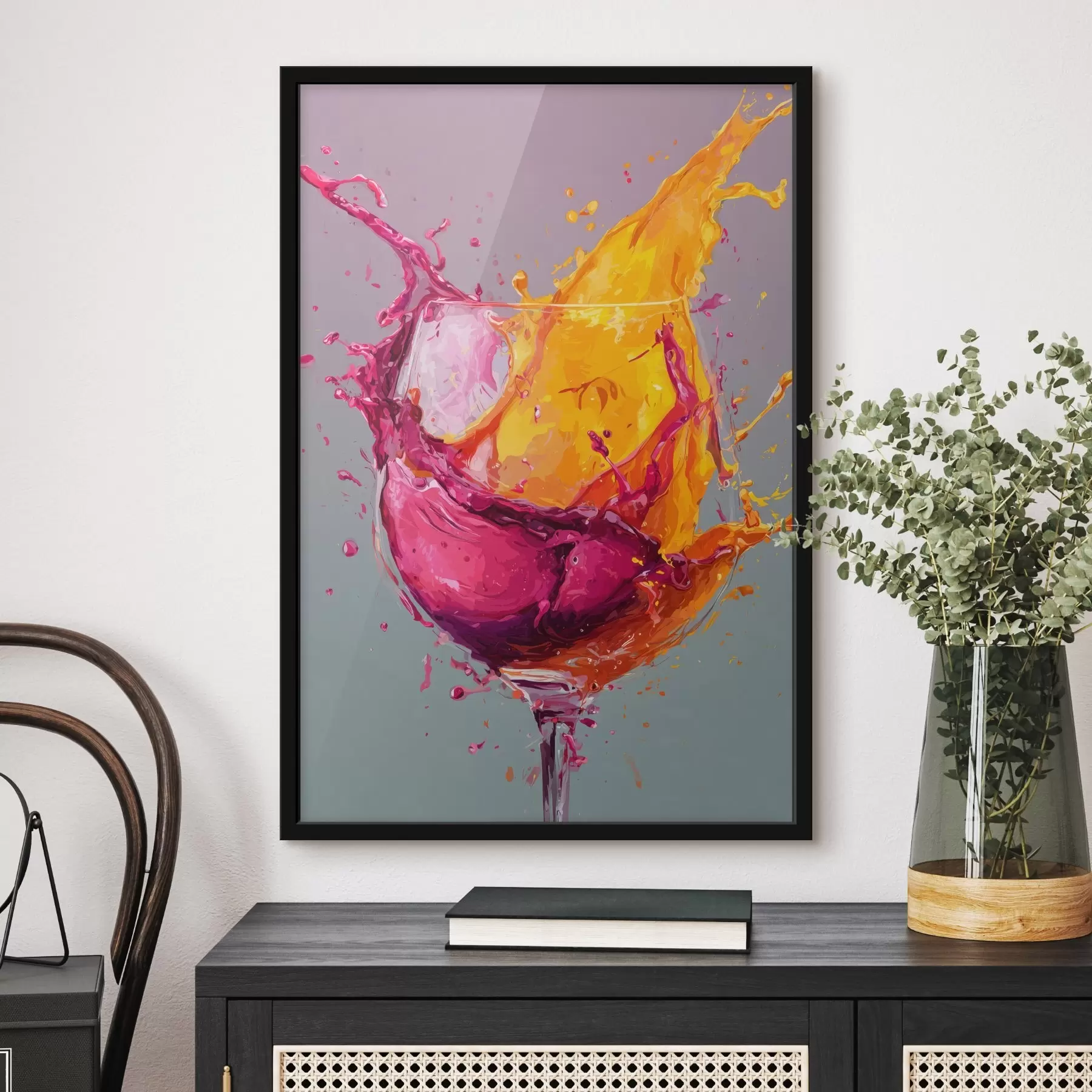 Fototapeta Rozbryzg kolorów: dynamiczna abstrakcja w szklance f45244