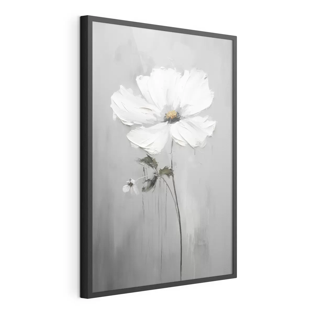 Plakat Monochromatyczny kwiat w stylu wolumetrycznym f45253