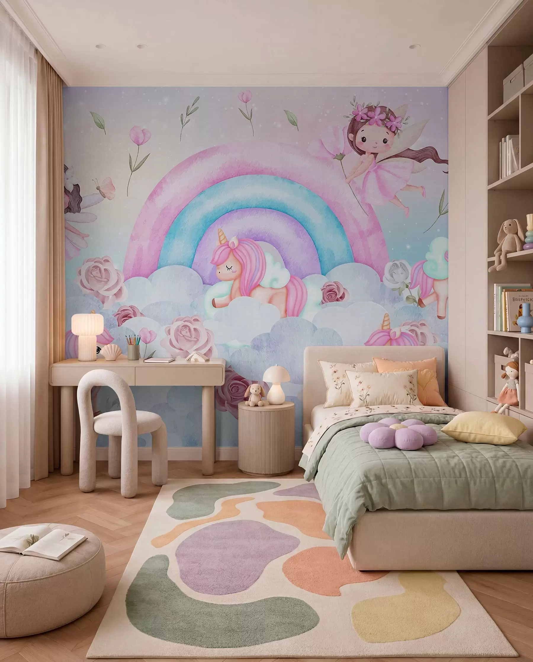 Fototapeta Wróżki przy tęczy w04371