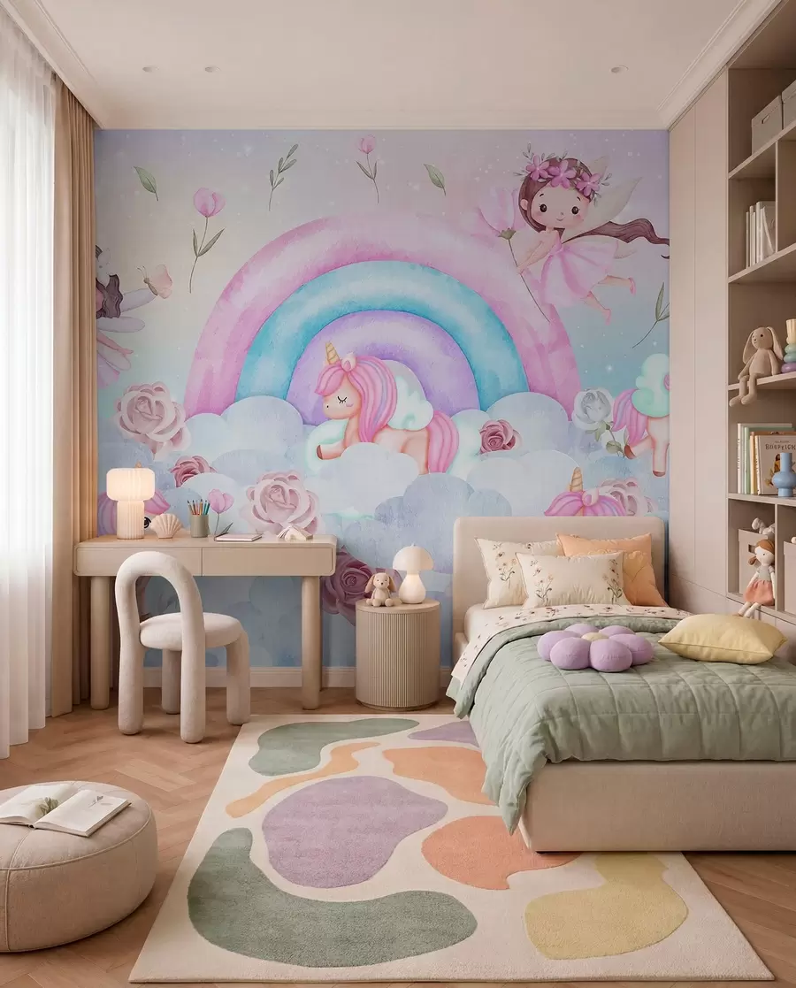 Fototapeta Wróżki przy tęczy w04371