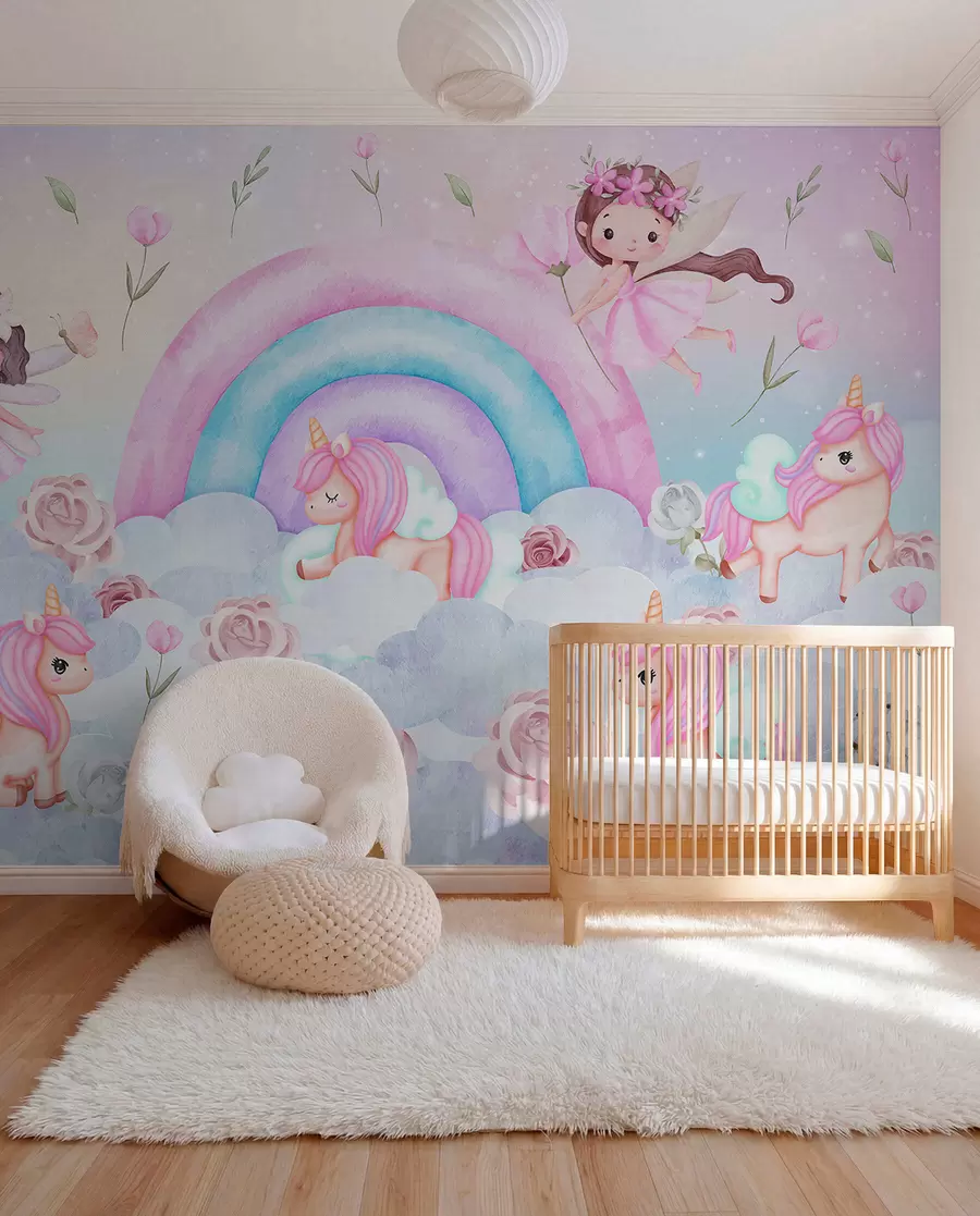 Fototapeta Wróżki przy tęczy w04371