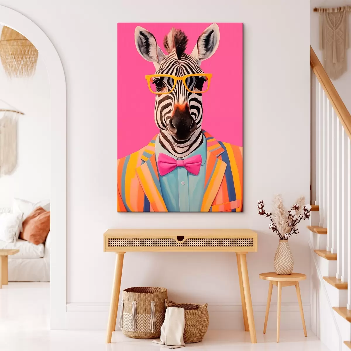 Obraz Zebra w garniturze i okularach s45307