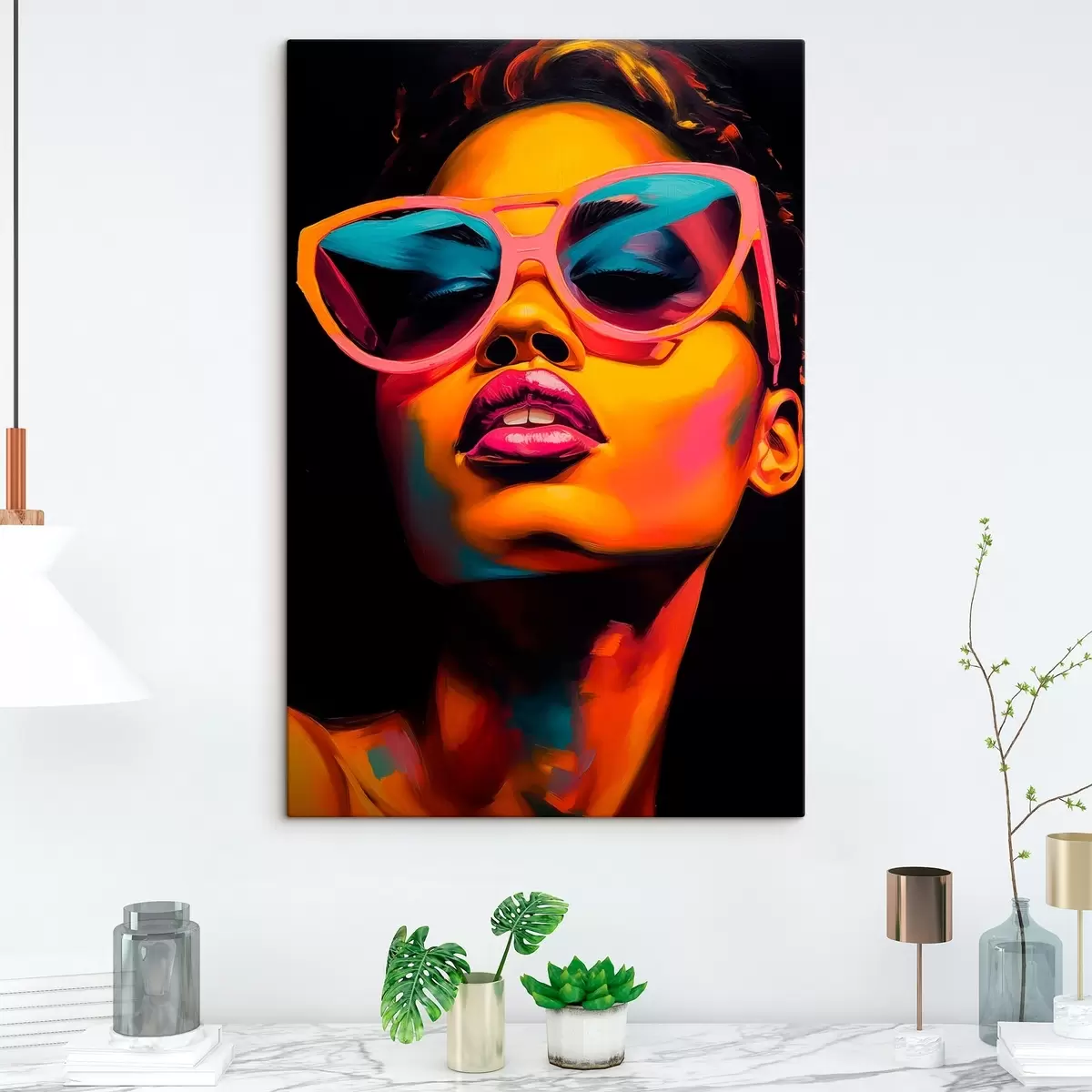 Obraz Portret kobiety w okularach s45310