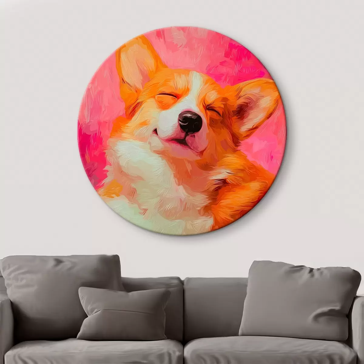 Okrągłe obrazy Pies rasy corgi r45312