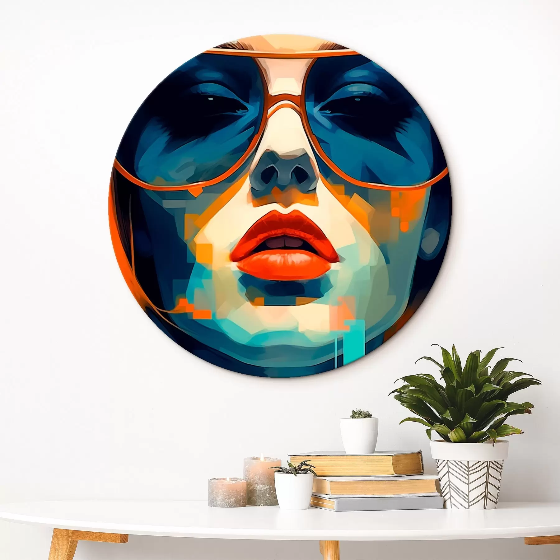 Obraz Abstrakcyjny portret kobiety w okularach przeciwsłonecznych r45328