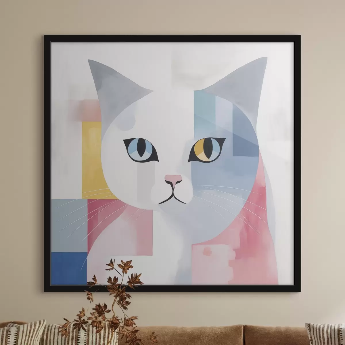 Plakat Abstrakcyjny portret kota f45358