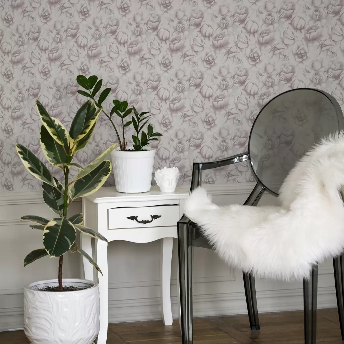 Tapeta Akwarelowe różowe róże w delikatnym, rozmytym stylu a00434