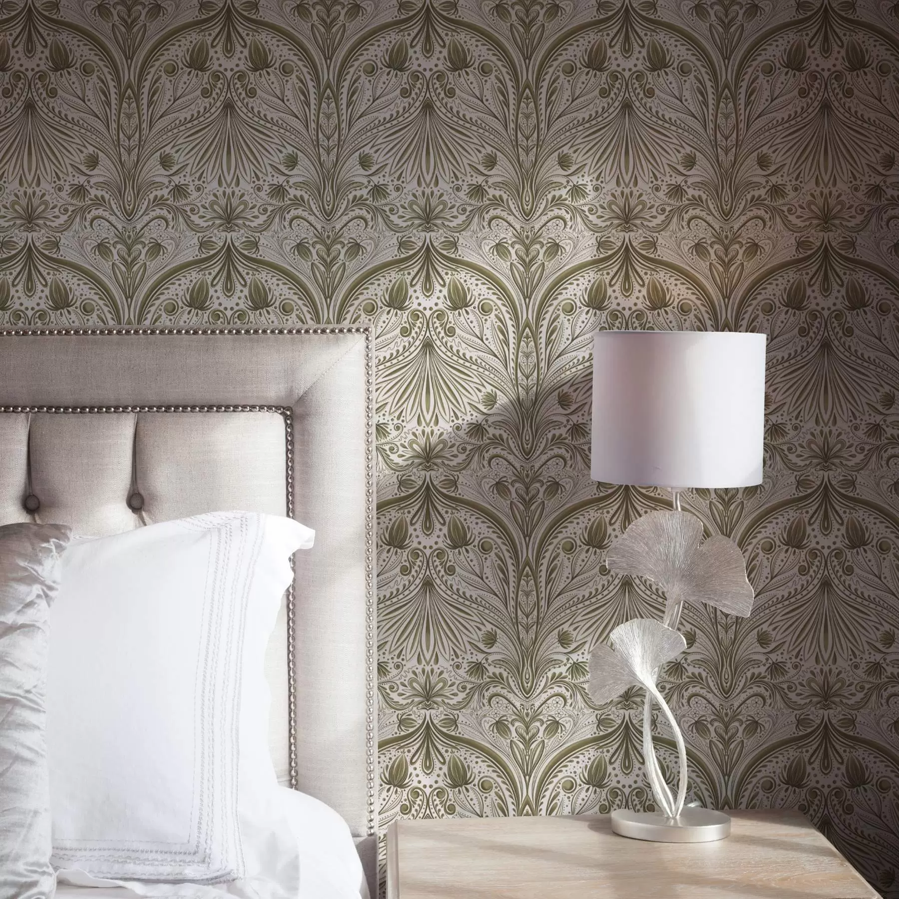 Fototapeta Symetryczny barokowy wzór z motywami kwiatowymi a00436