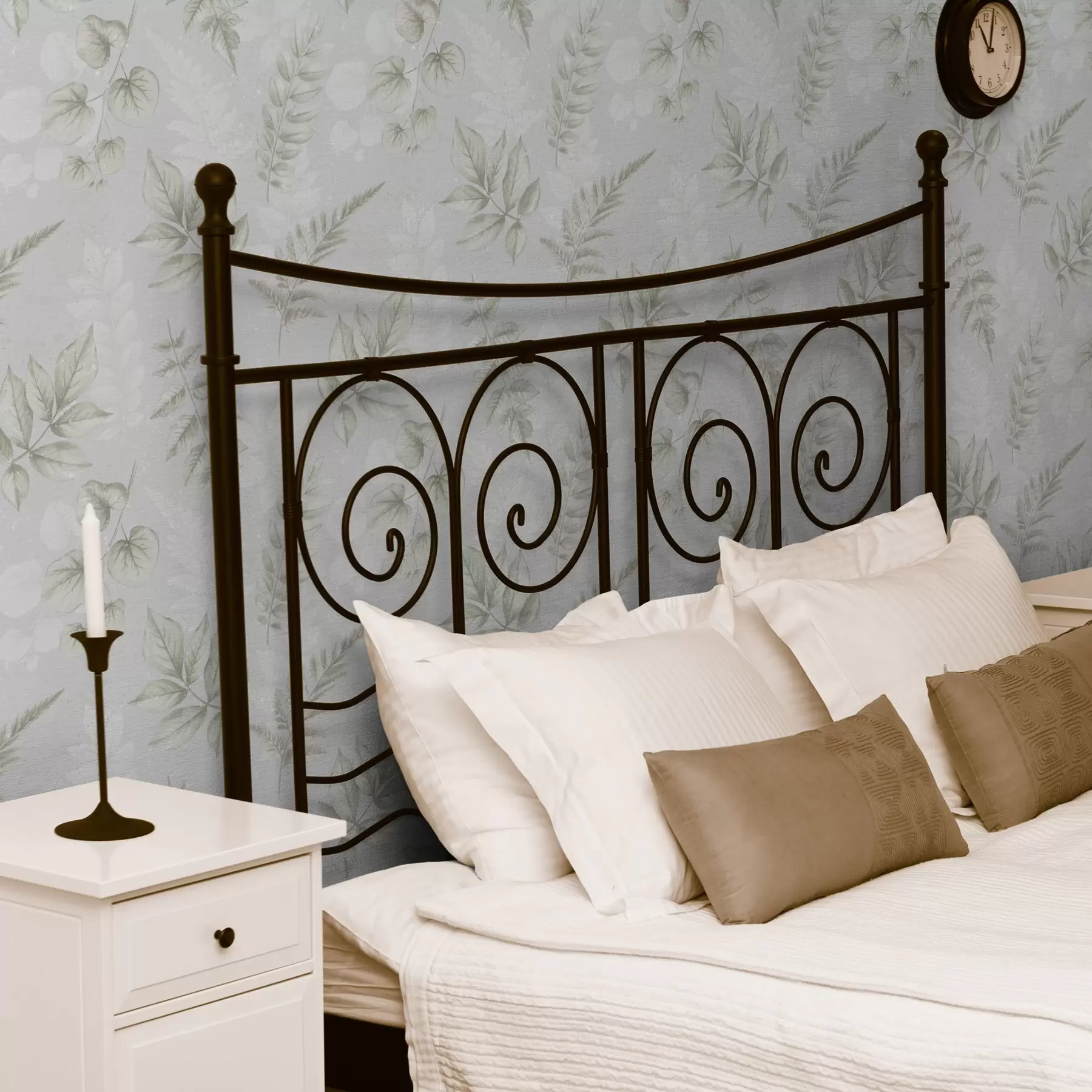 Fototapeta Lekkie akwarelowe liście z efektem rozpryskiwania na szarym tle a00446