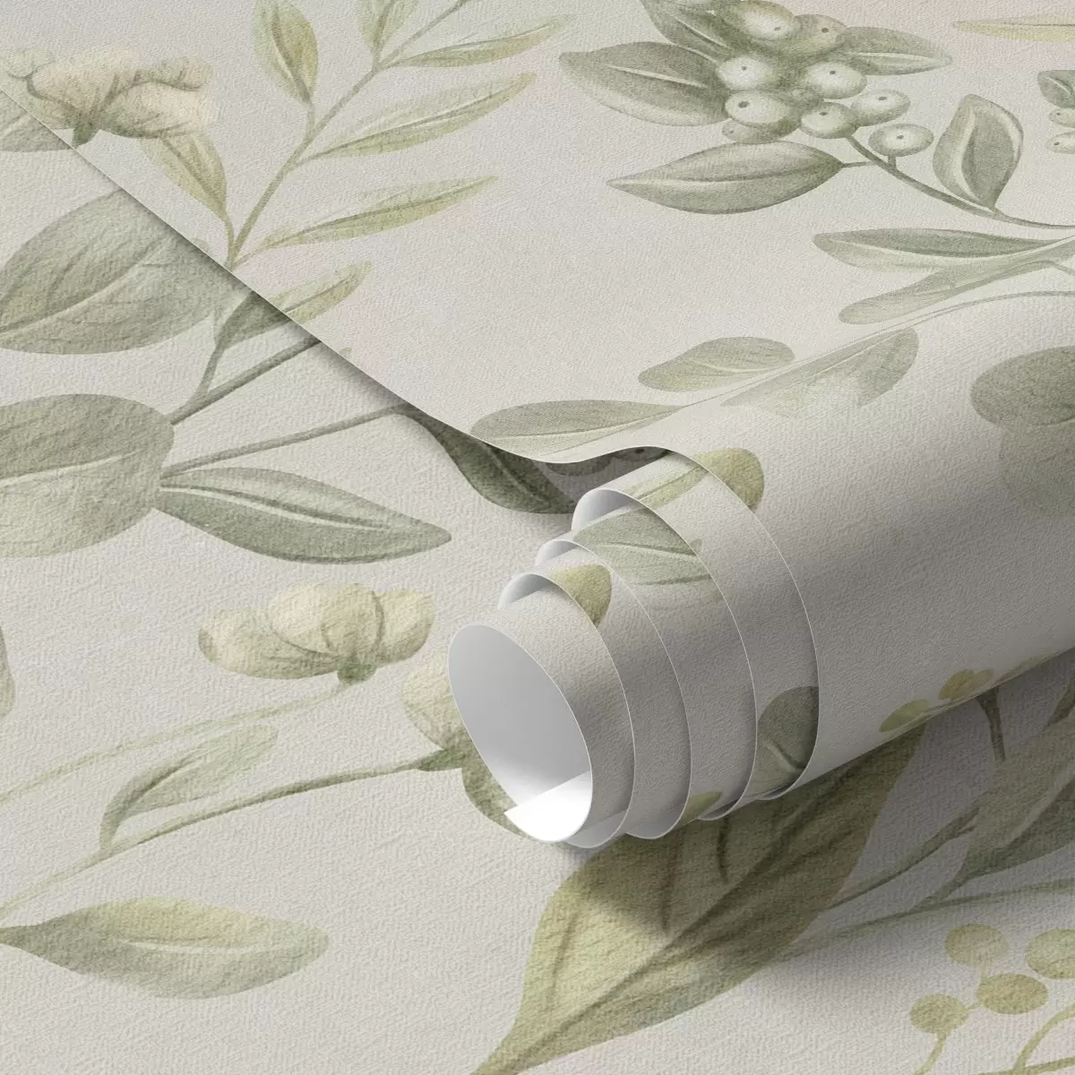 Tapeta Jasnozielony eukaliptus w akwareli Zielony eukaliptus w akwareli z botanicznym wzorem a00449