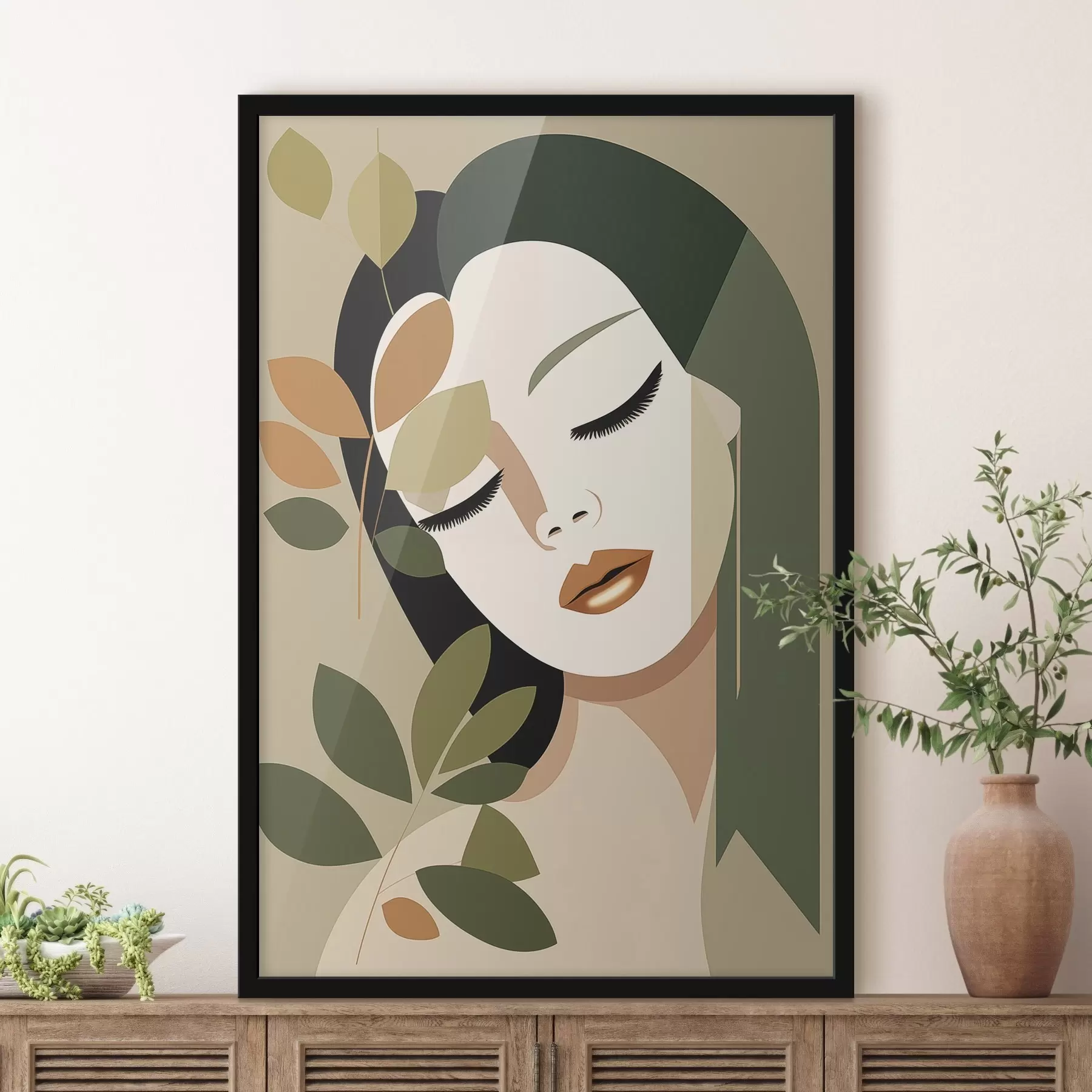 Fototapeta Dziewczyna z liśćmi f45388