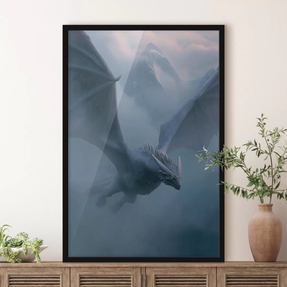Plakat Mroczny smok na niebie f45411