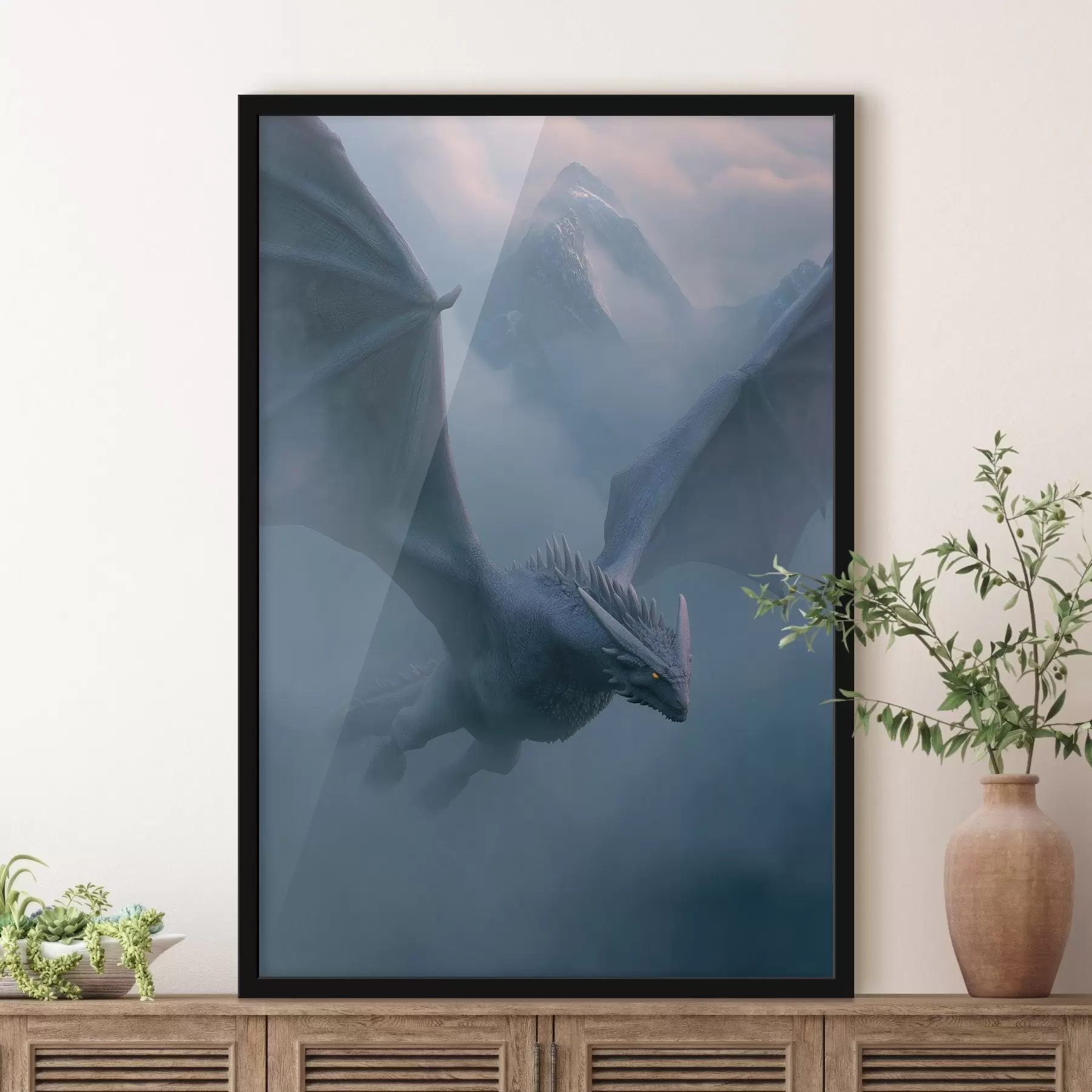 Fototapeta Mroczny smok na niebie f45411