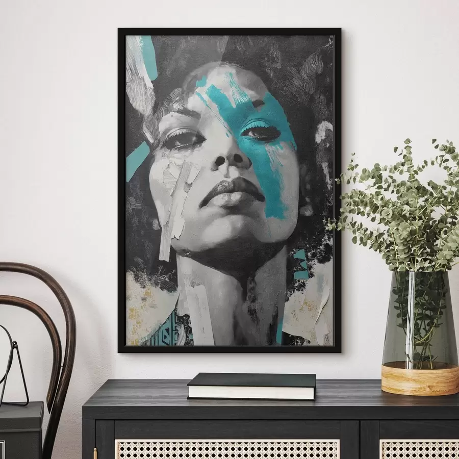 Fototapeta Portret mieszany z fragmentami kolorowych pociągnięć i tekstur f45416