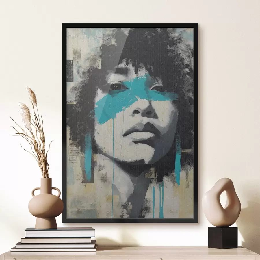 Fototapeta Portret mieszany z fragmentami kolorowych pociągnięć i tekstur f45417