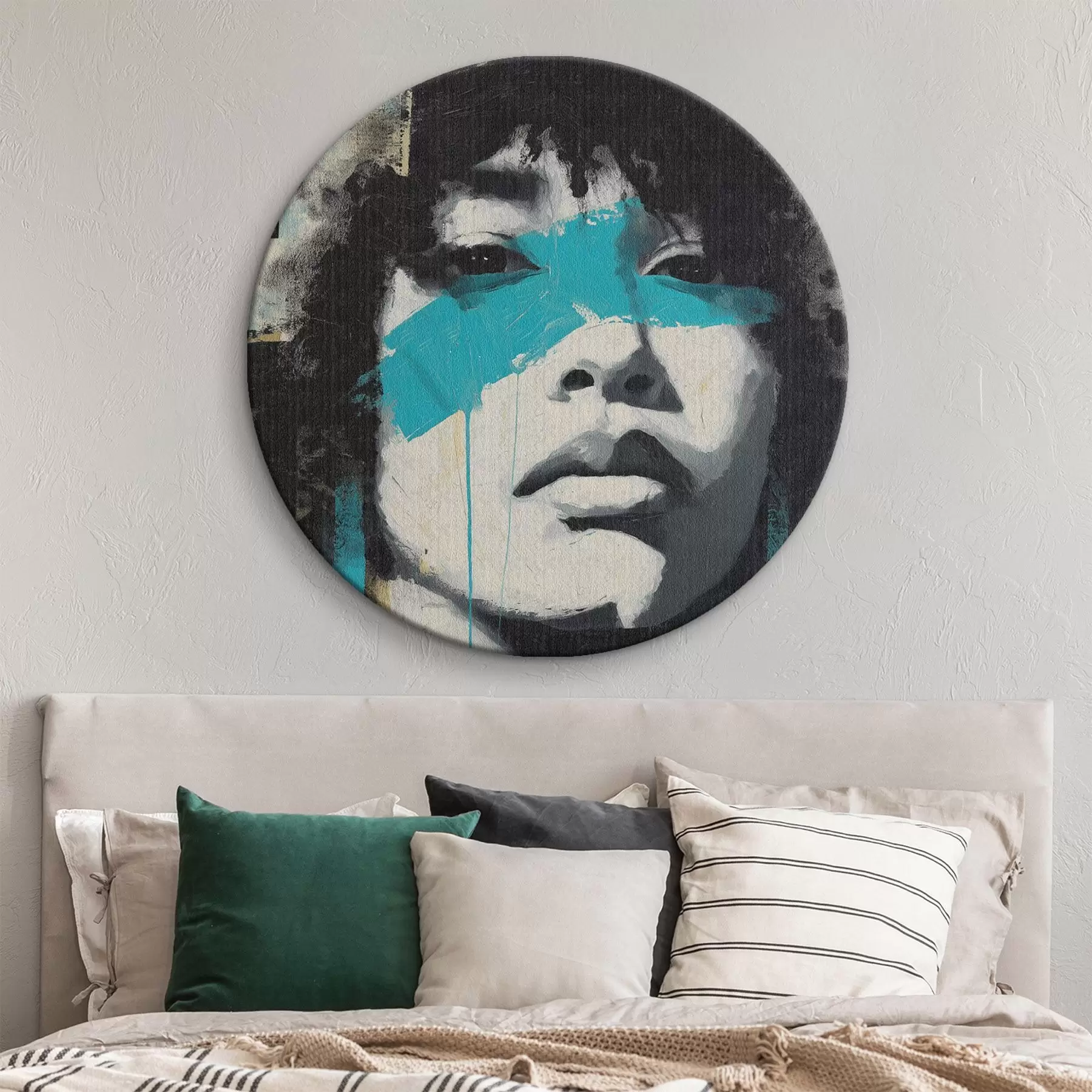 Obraz Portret mieszany z fragmentami kolorowych pociągnięć i tekstur r45417