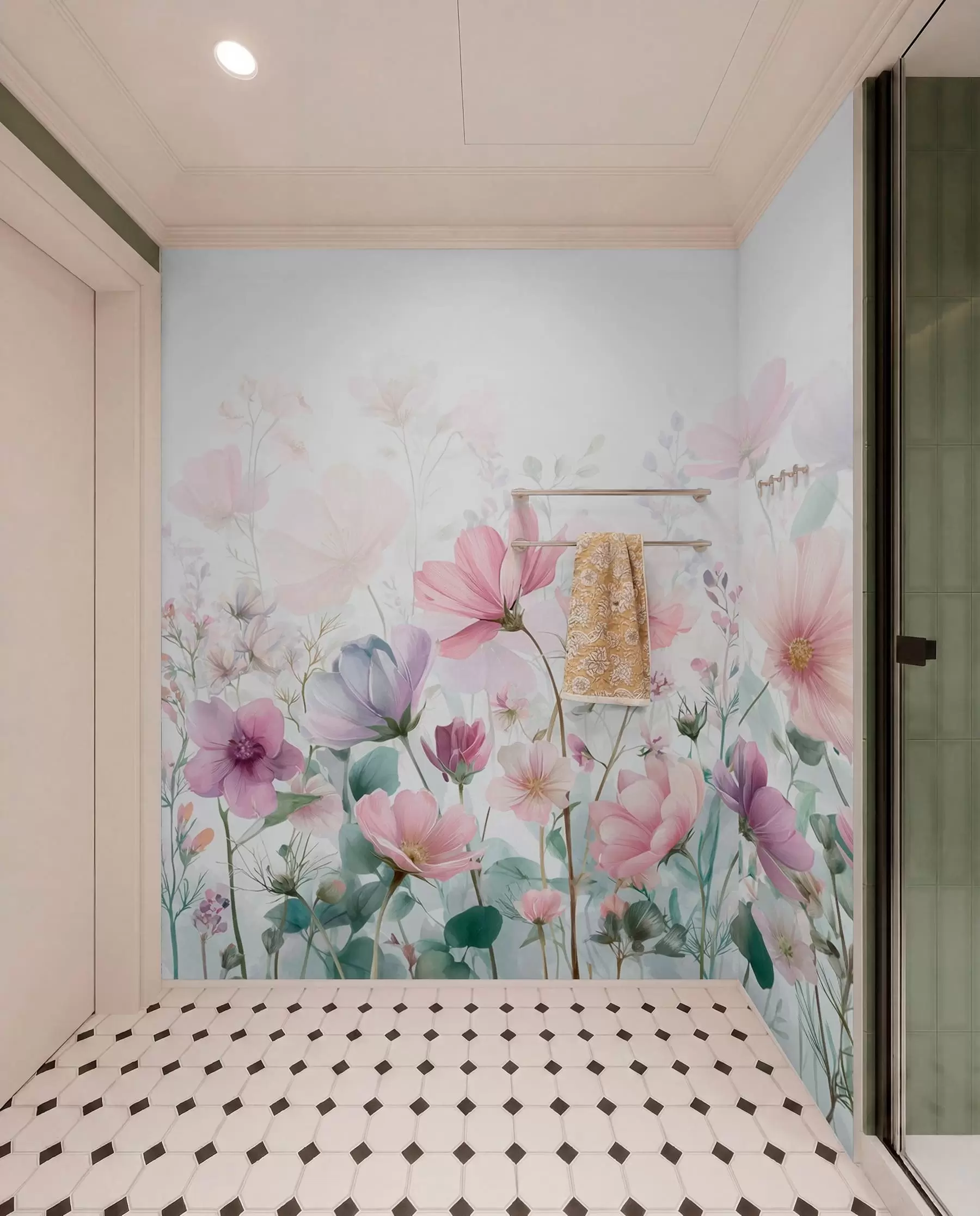 Fototapeta Zaróżowiona łąka w04171