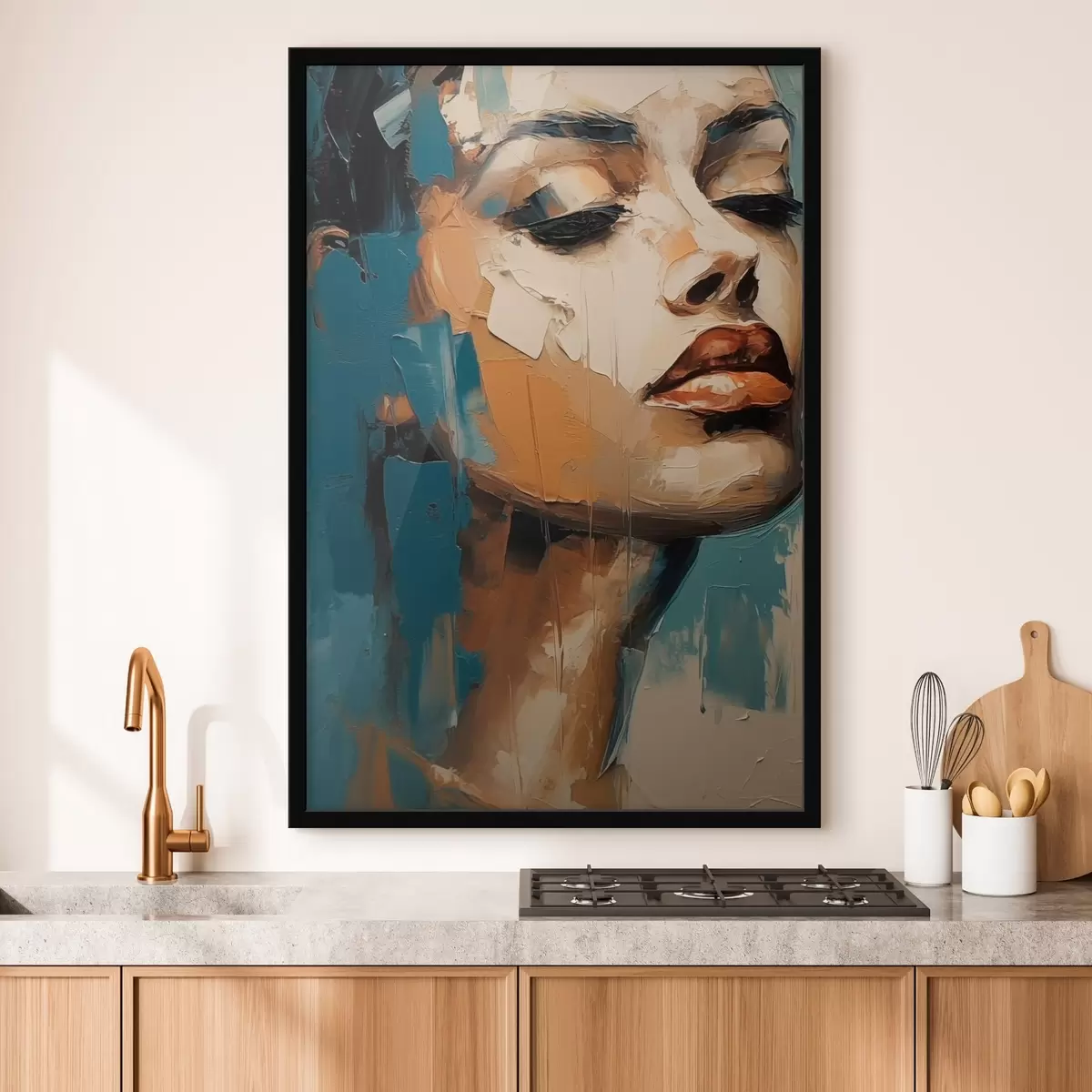 Plakat Portret kobiety z zamkniętymi oczami f45439
