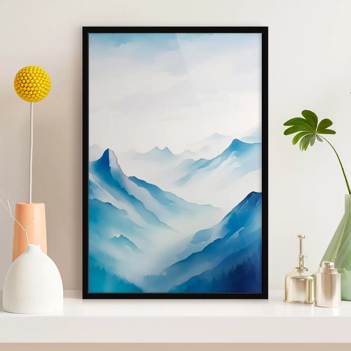 Plakat Pasma górskie w geometrii mgły f45445